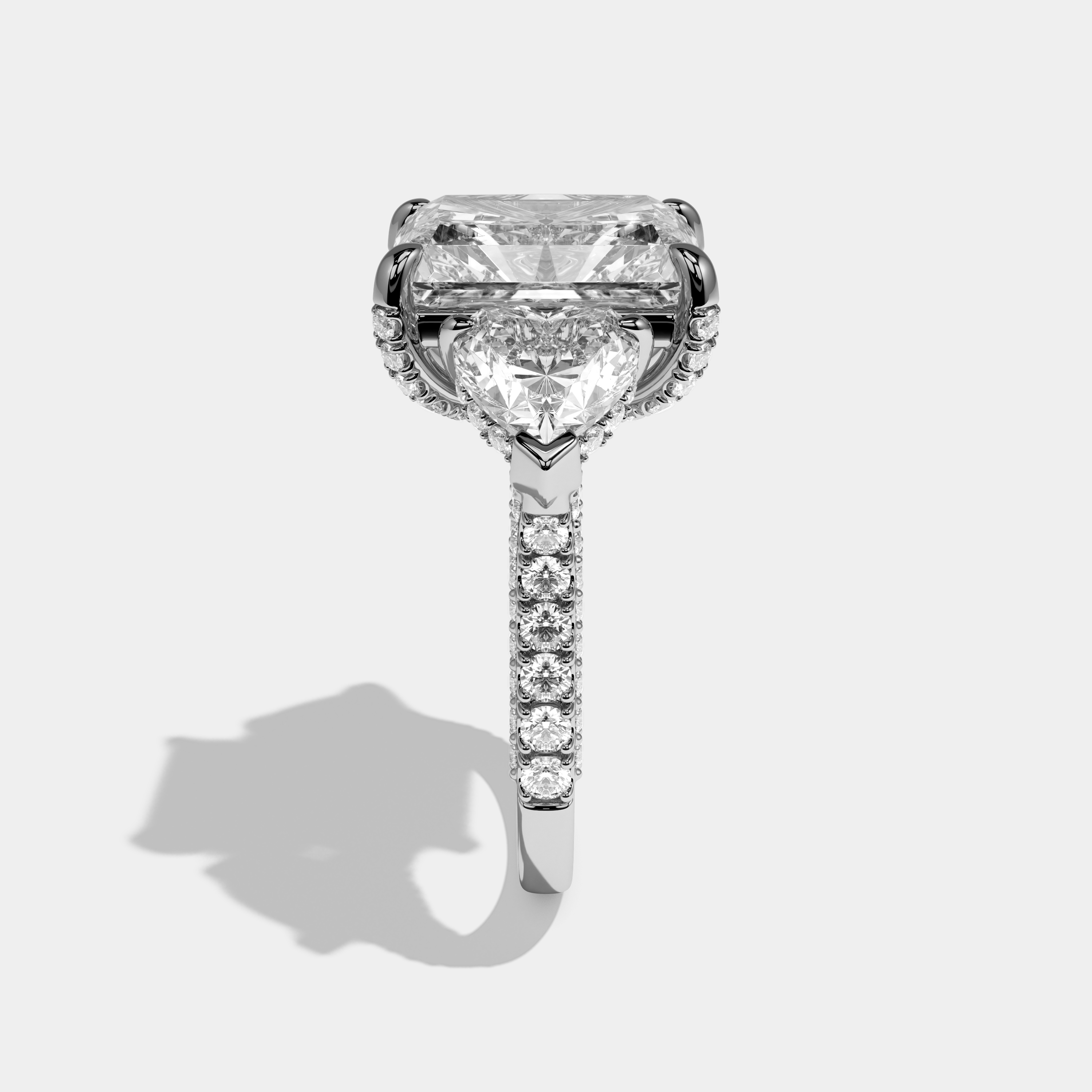 Henrietta Radiant Cut Diamond Halo Engagement Ring 12ct 18K White Gold