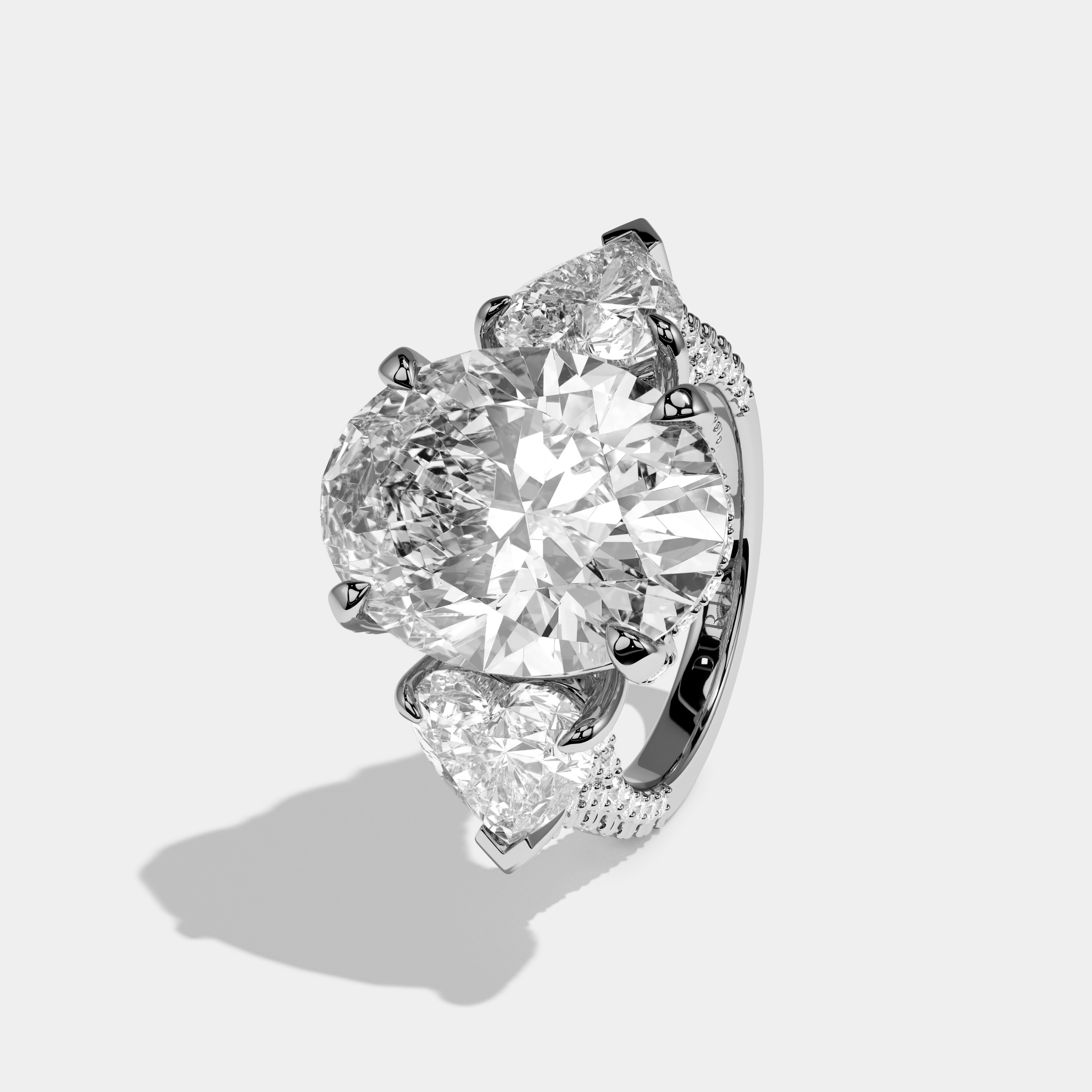 Lavinia Oval Cut Diamond Halo Engagement Ring 10ct 18K White Gold