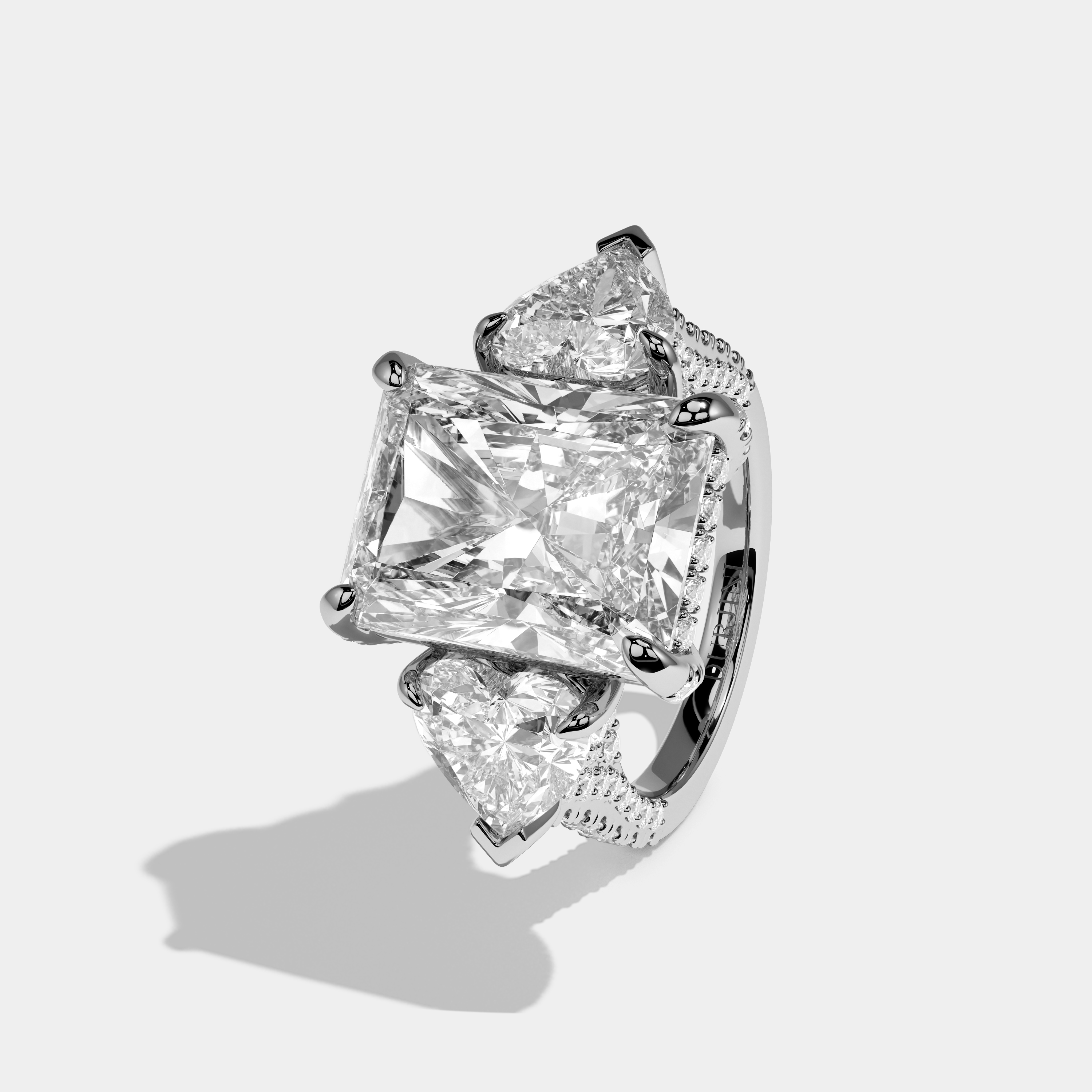 Primrose Radiant Cut Diamond Halo Engagement Ring 15ct 18K White Gold