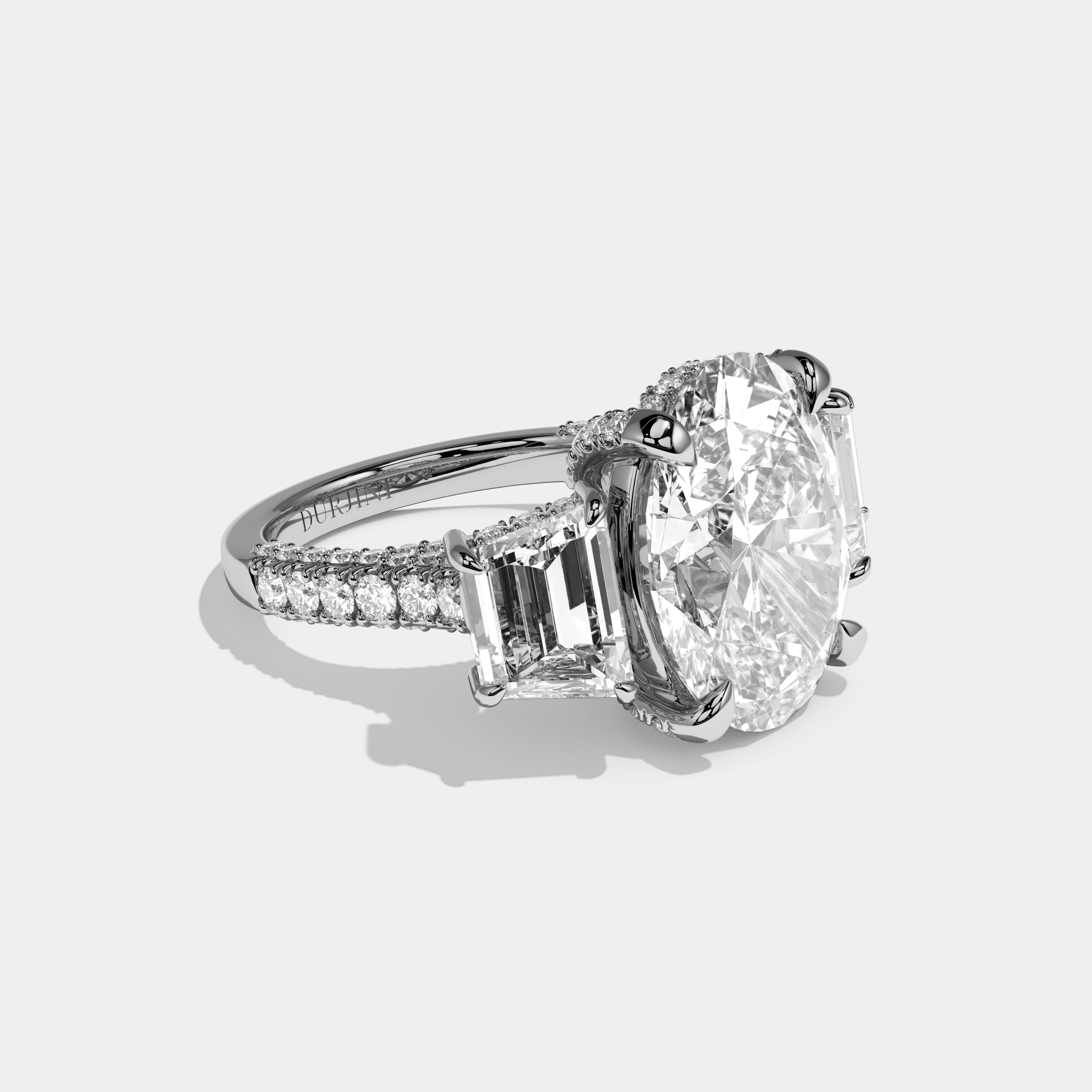 Emmeline Oval Brilliant Cut Diamond Halo Engagement Ring 12ct 18K White Gold