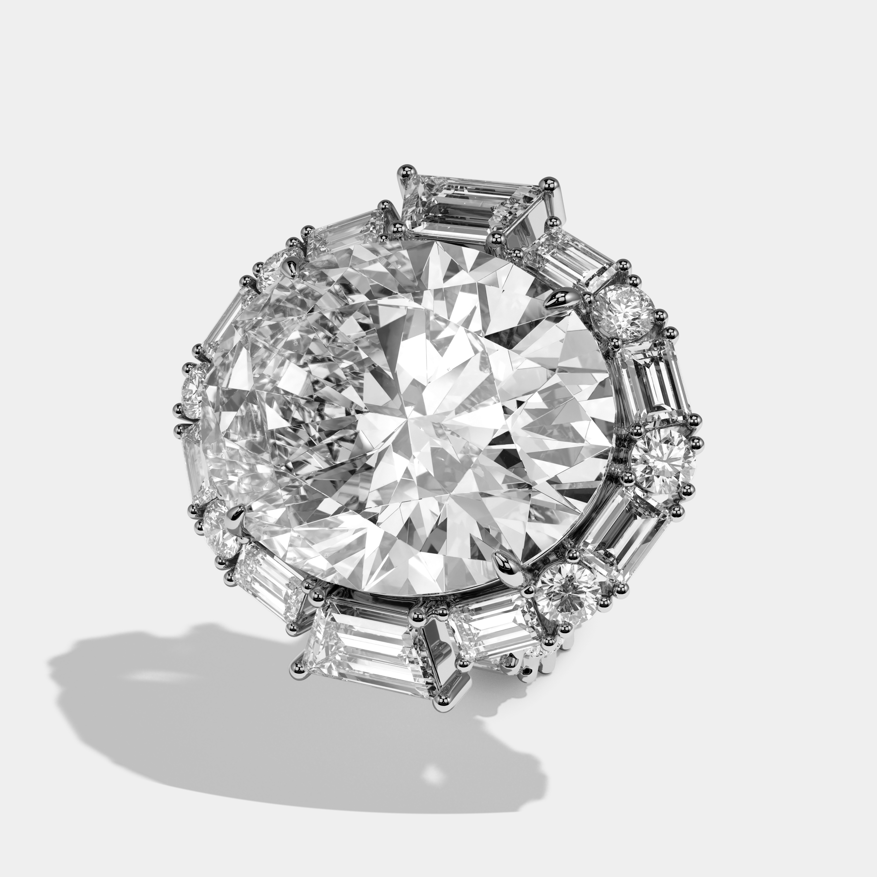 Constance Éclat Diamond Oval Halo Engagement Ring 18K White Gold 50.00ct