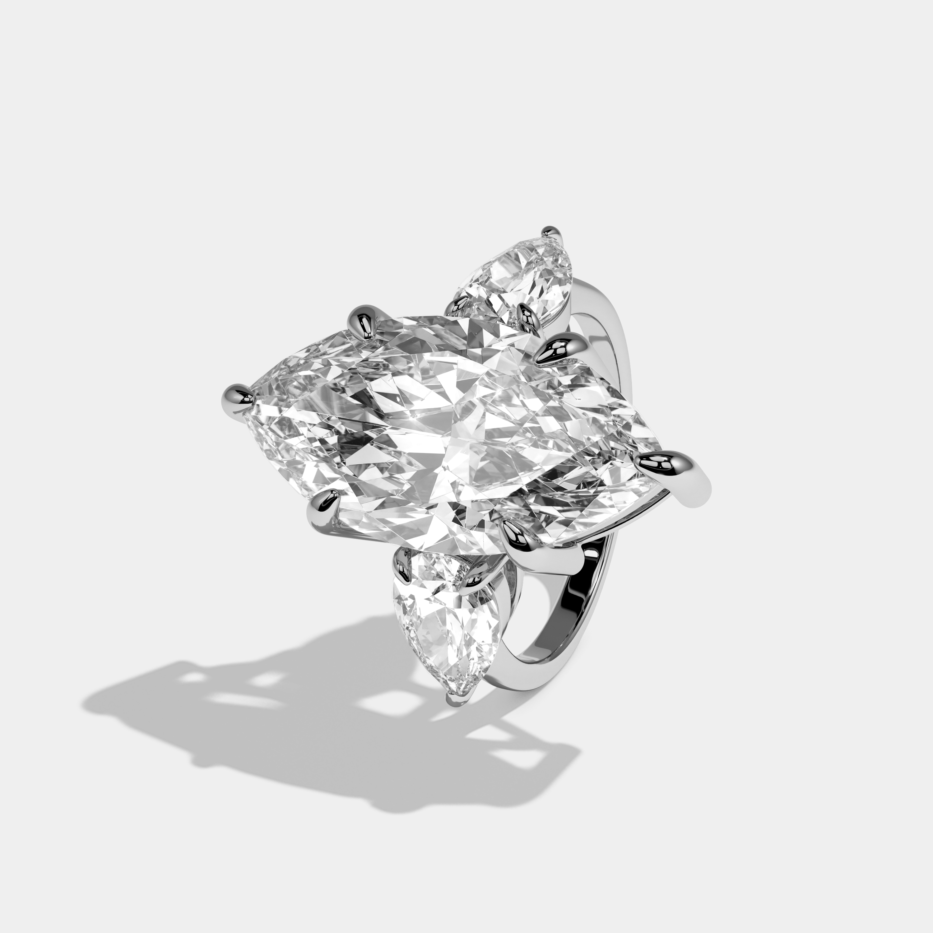 Ruby Etoile Marquise Cut Diamond Halo Engagement Ring 12ct 18K White Gold
