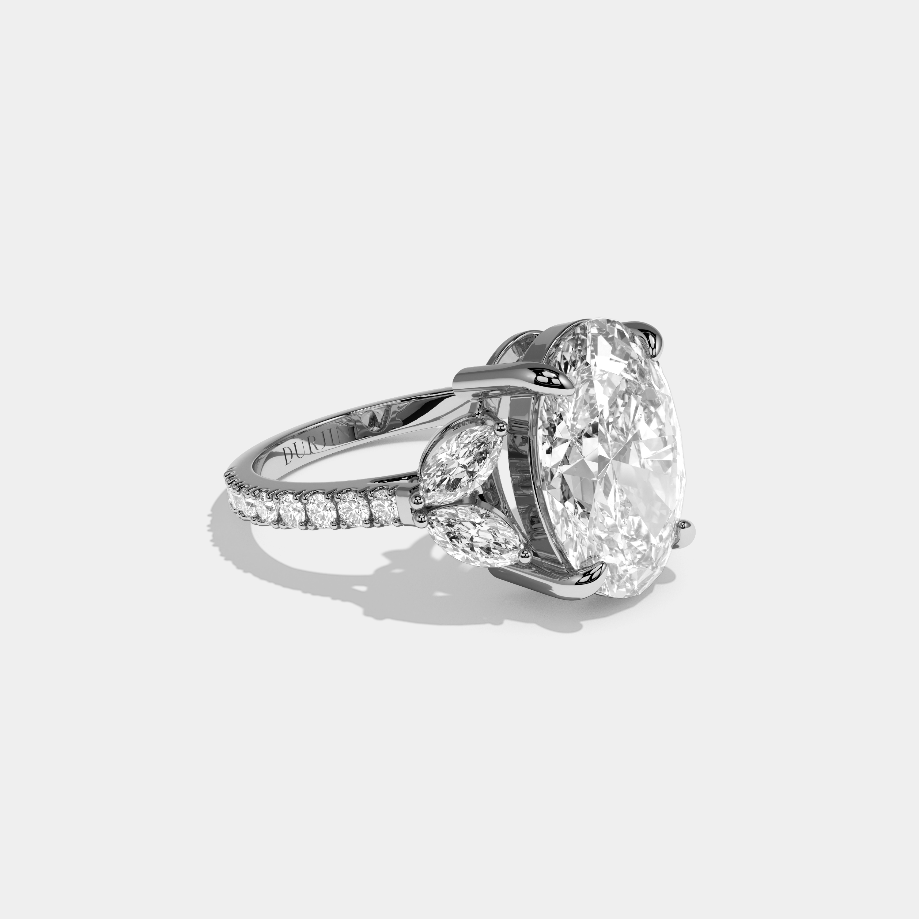 Millie Oval Cut Diamond Engagement Ring 10ct 18K White Gold