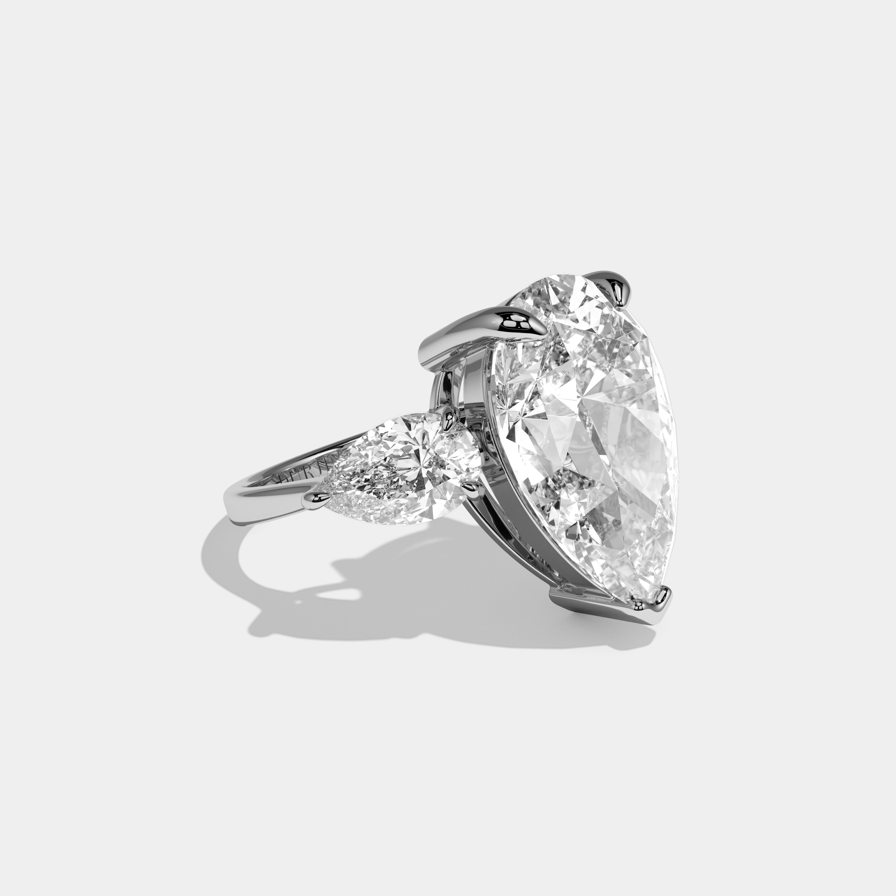 Holly Pear Cut Diamond Halo Engagement Ring 10ct 18K White Gold