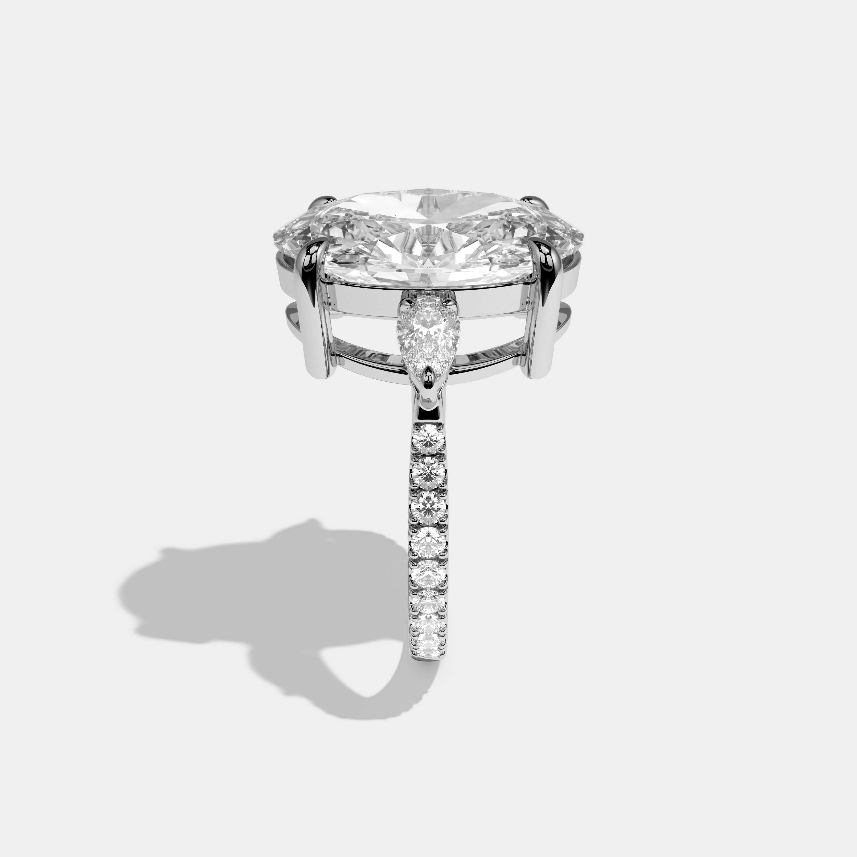 Cressida Oval Cut Diamond Halo Engagement Ring 15ct 18K White Gold