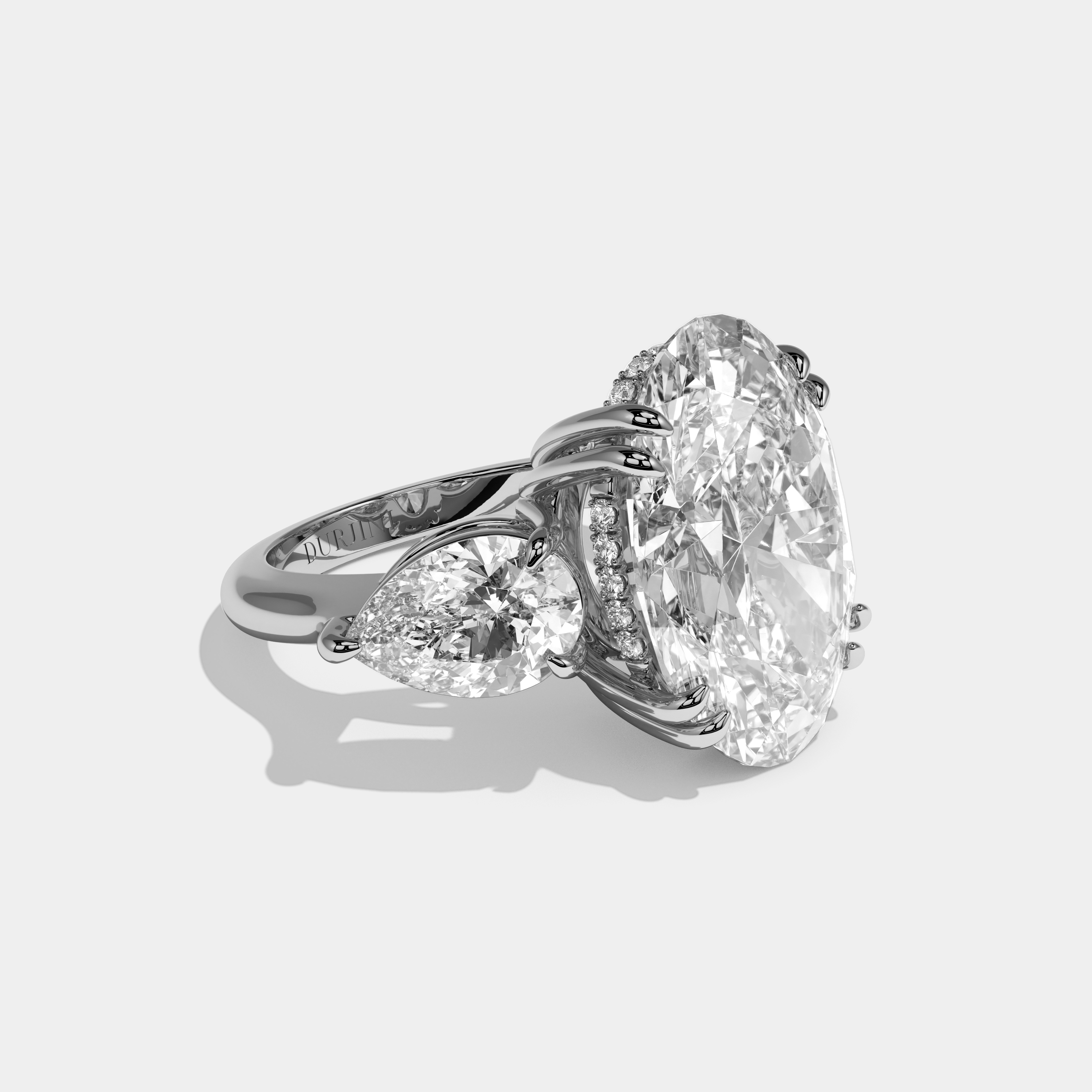 Verity Oval Cut Diamond Halo Engagement Ring 12ct 18K White Gold