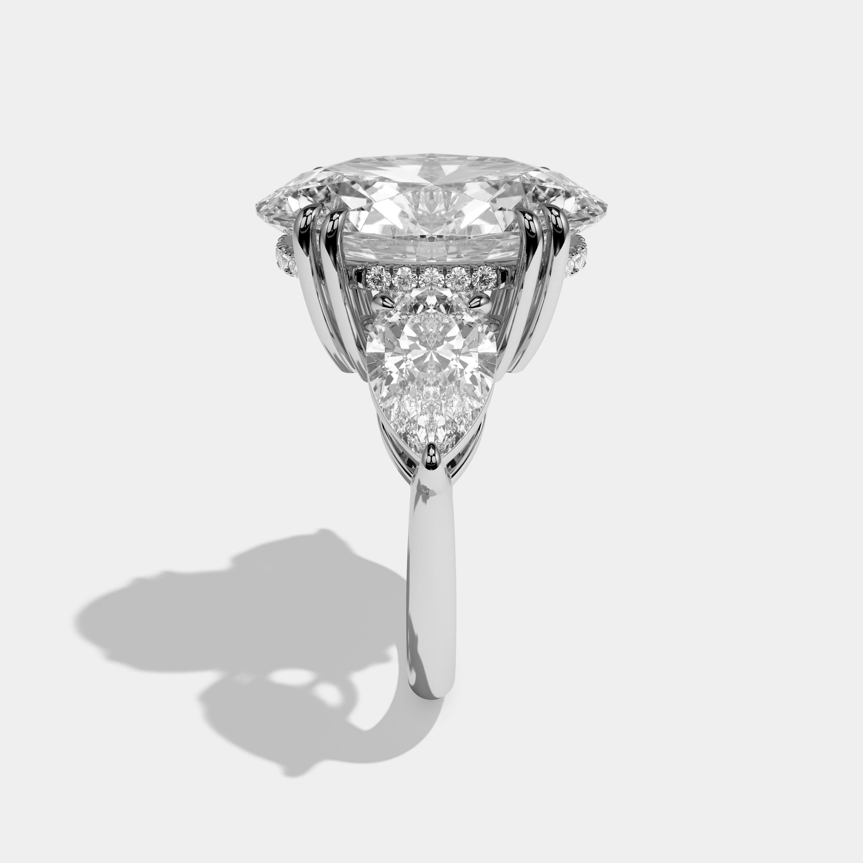 Verity Oval Cut Diamond Halo Engagement Ring 12ct 18K White Gold