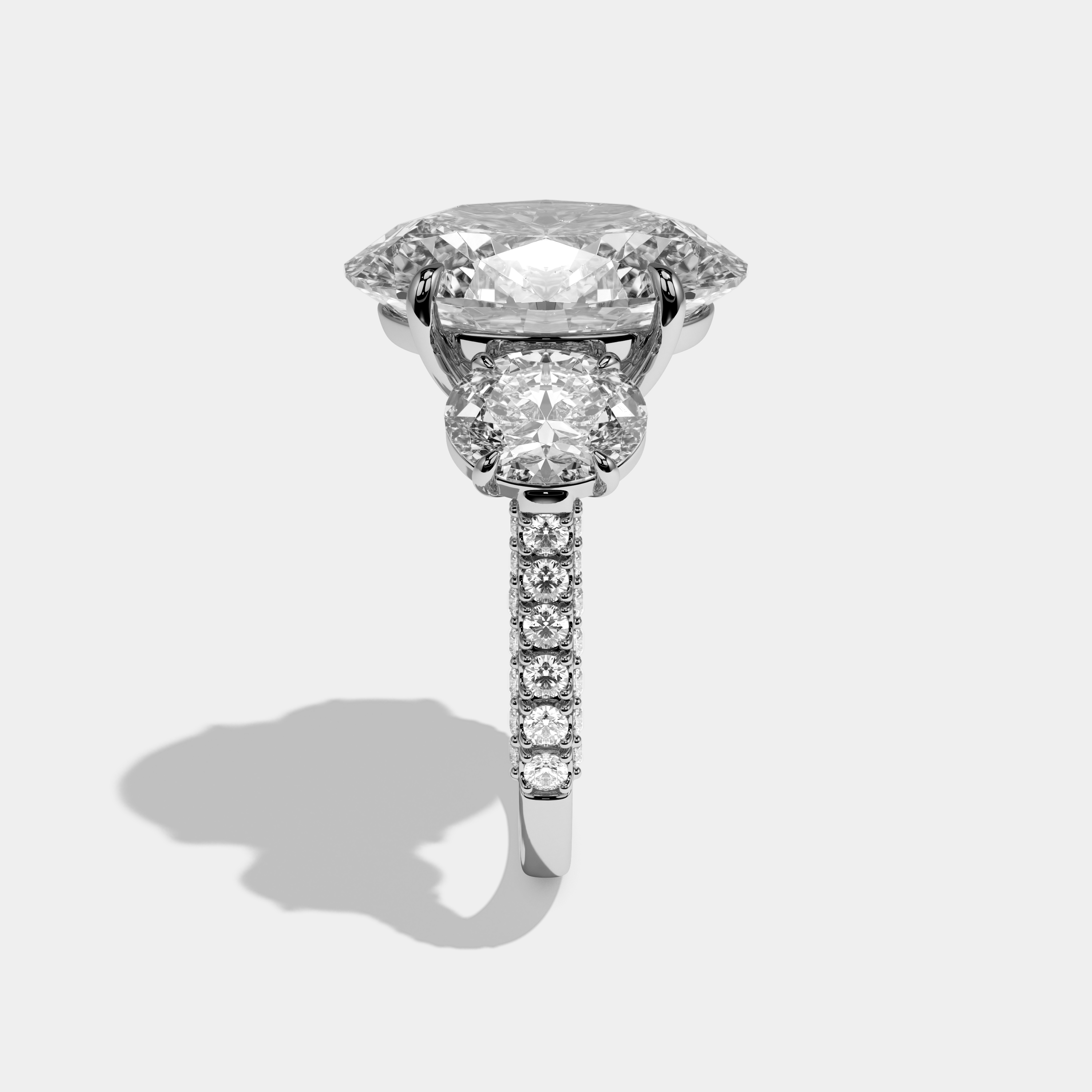 Marcella Oval Cut Diamond Halo Engagement Ring 13ct 18K White Gold