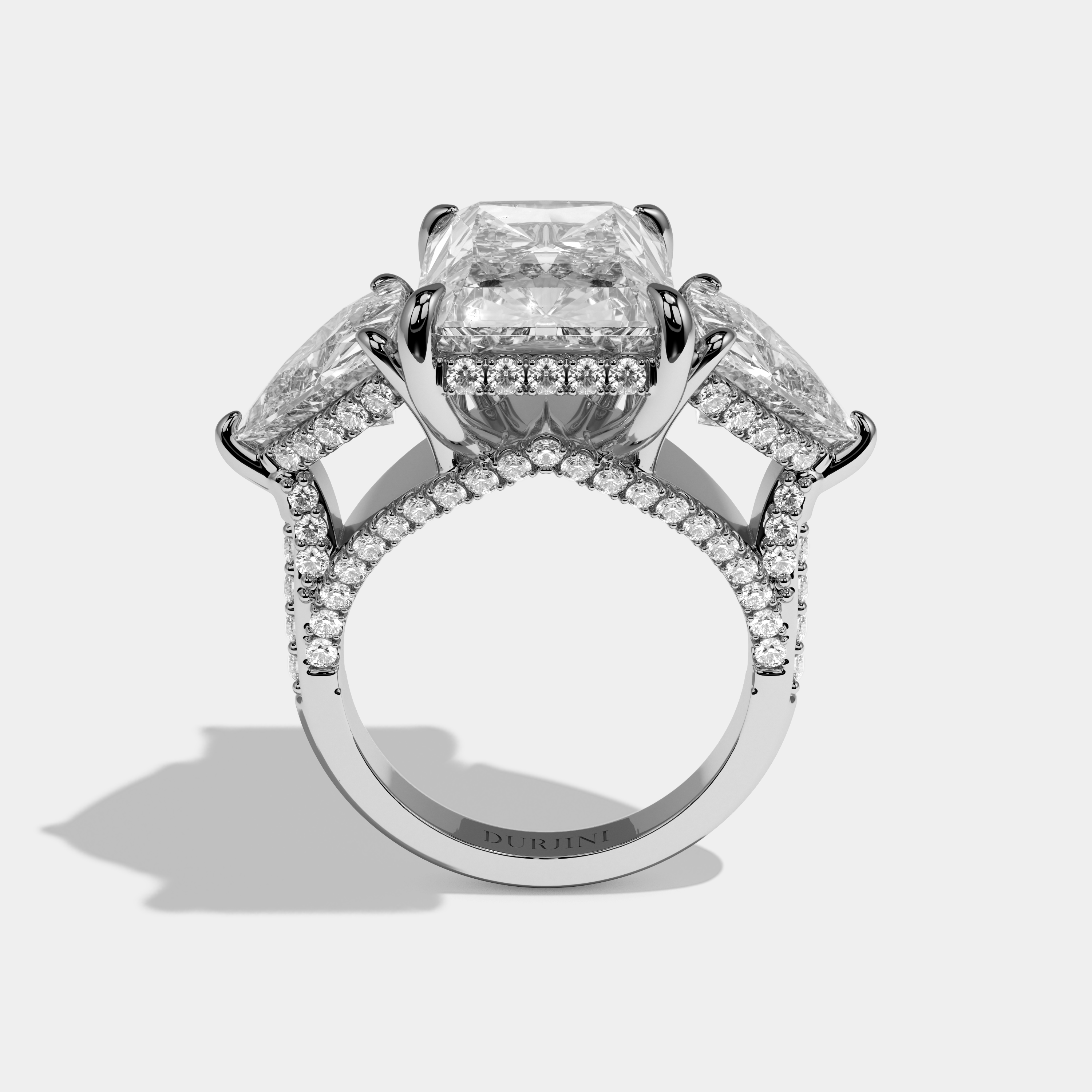 Drusilla Radiant Cut Diamond Halo Engagement Ring 13ct 18K White Gold