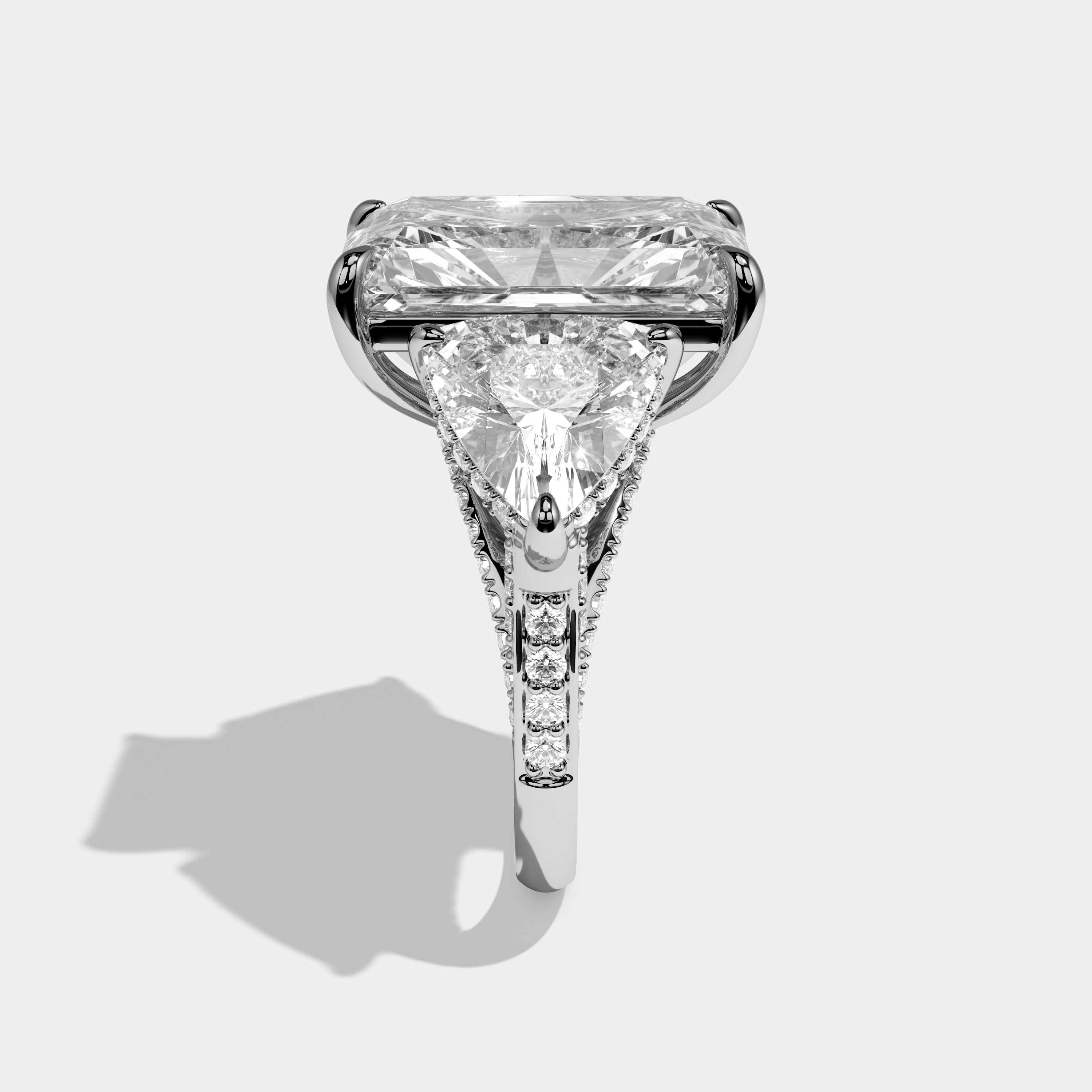 Drusilla Radiant Cut Diamond Halo Engagement Ring 13ct 18K White Gold