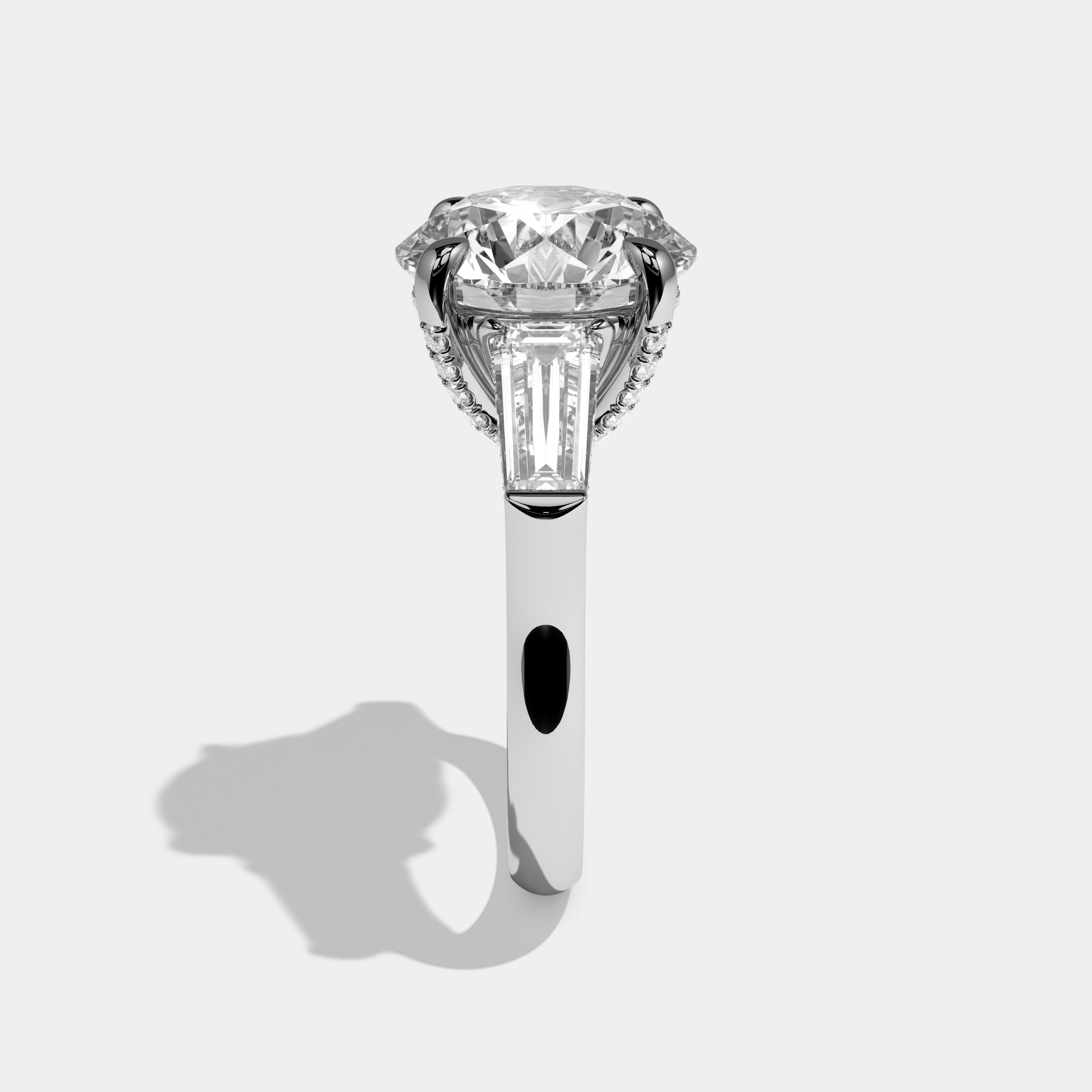 Francesca Round Brilliant Cut Diamond Engagement Ring 12ct 18K White Gold