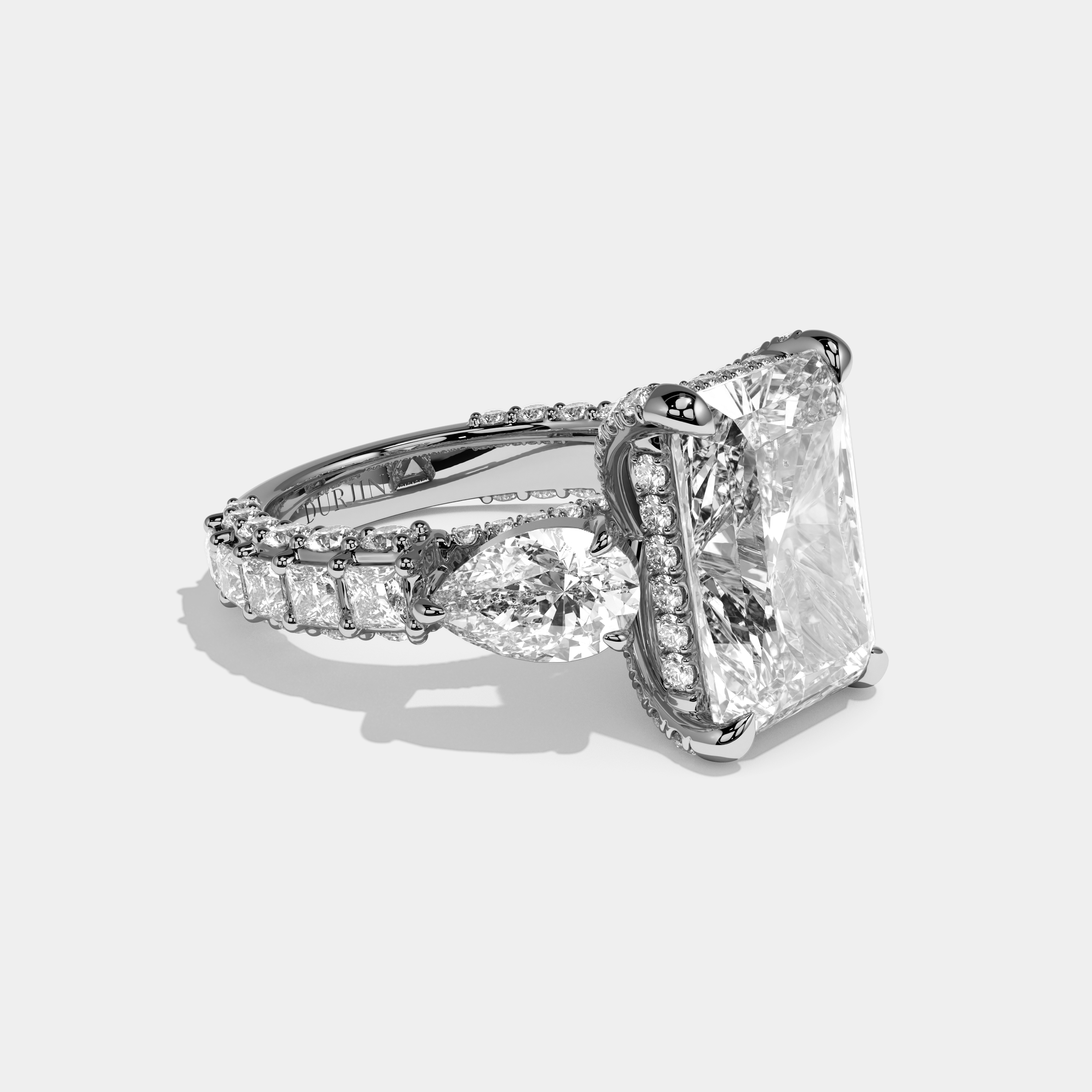 Eleonora Radiant Cut Diamond Halo Engagement Ring 12ct 18K White Gold