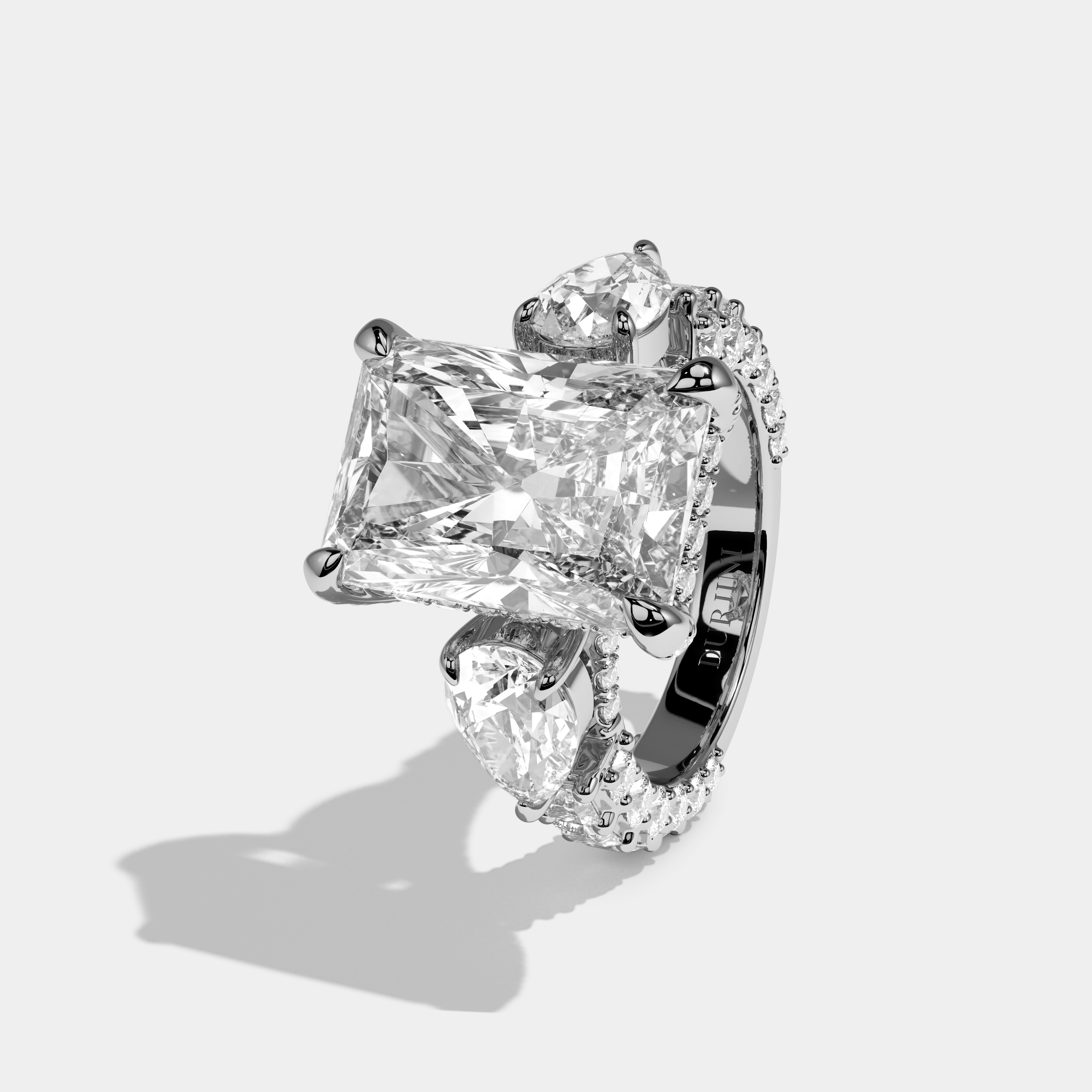 Eleonora Radiant Cut Diamond Halo Engagement Ring 12ct 18K White Gold