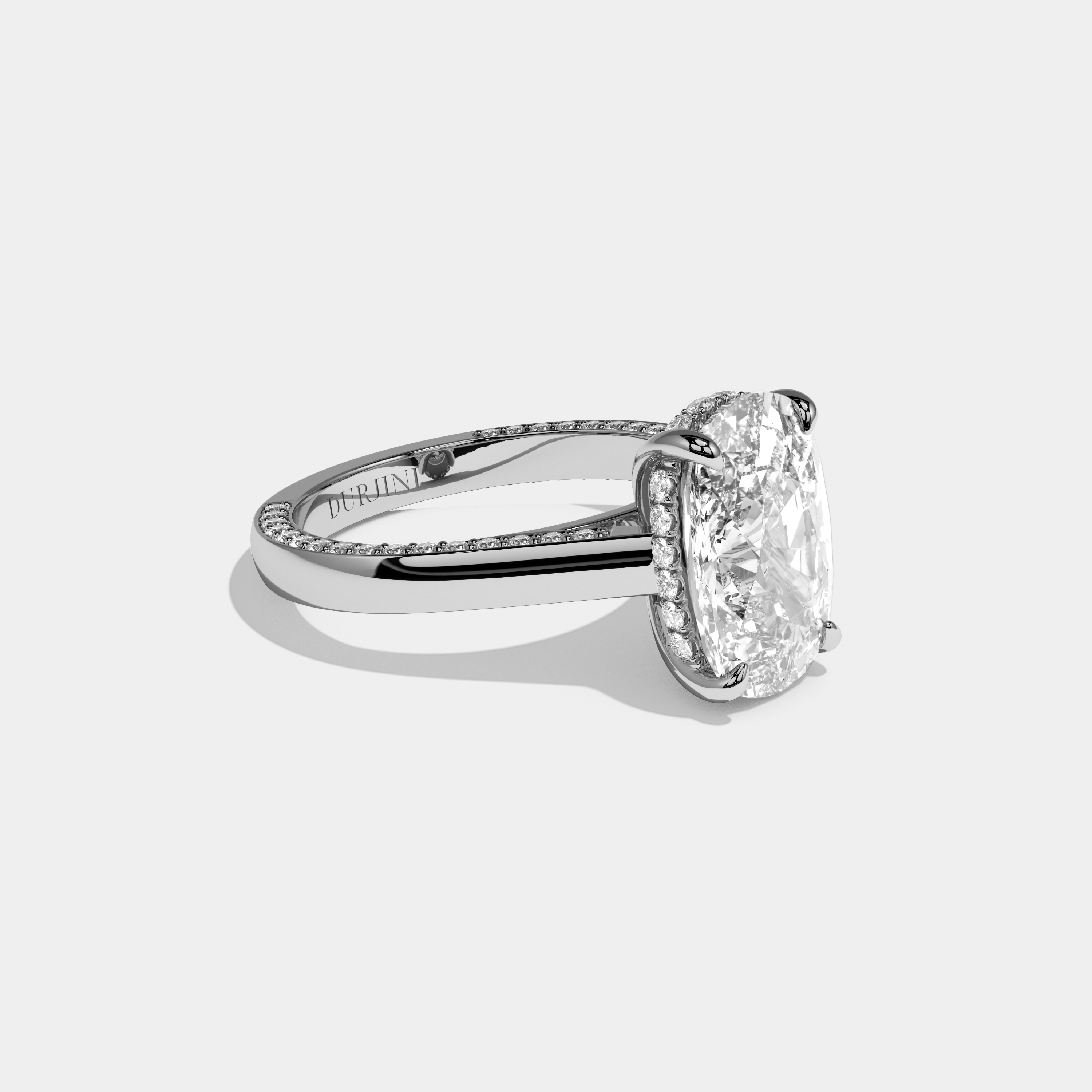 Costanza Oval Cut Diamond Halo Engagement Ring 6ct 18K White Gold