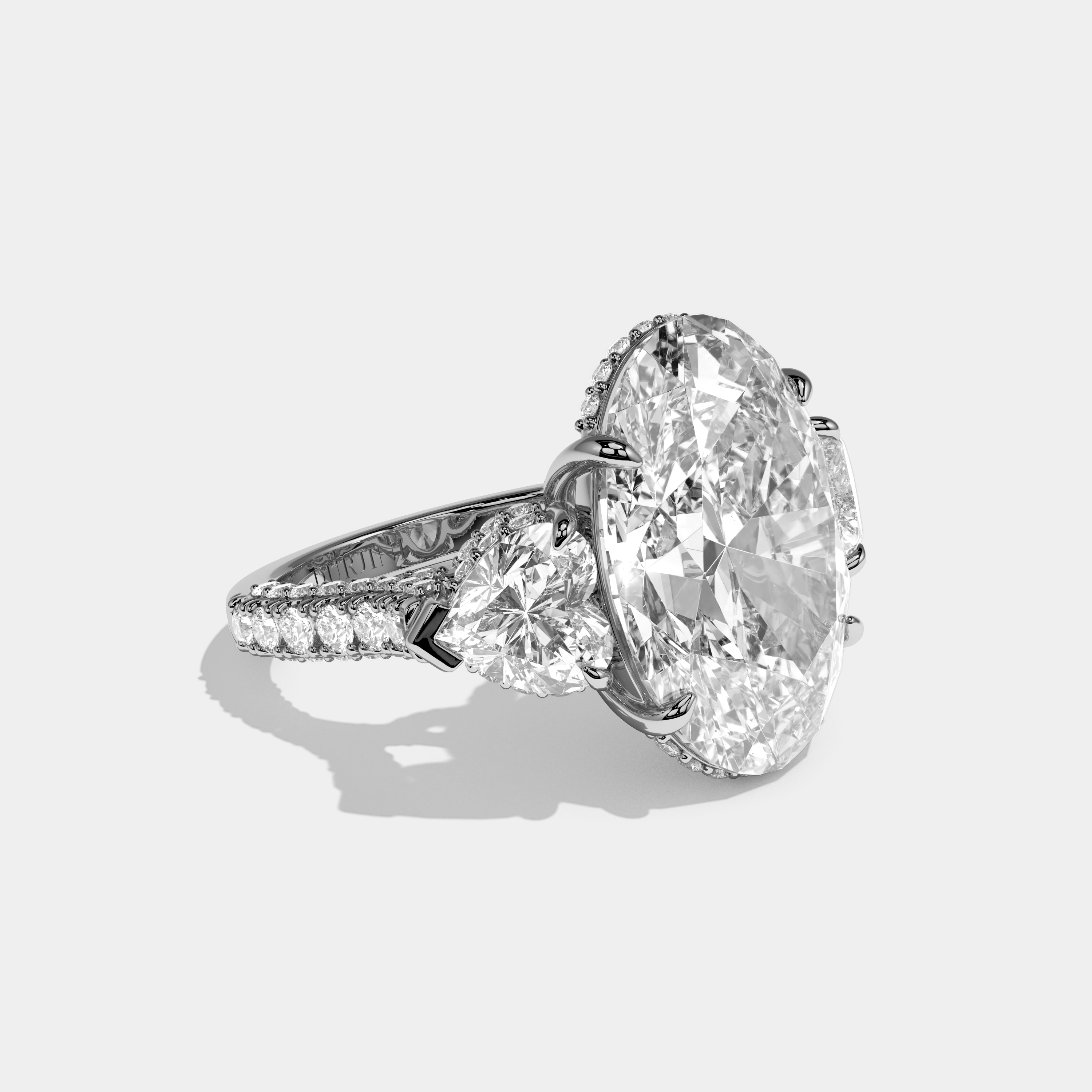 Violetta Oval Cut Diamond Halo Engagement Ring 12ct 18K White Gold