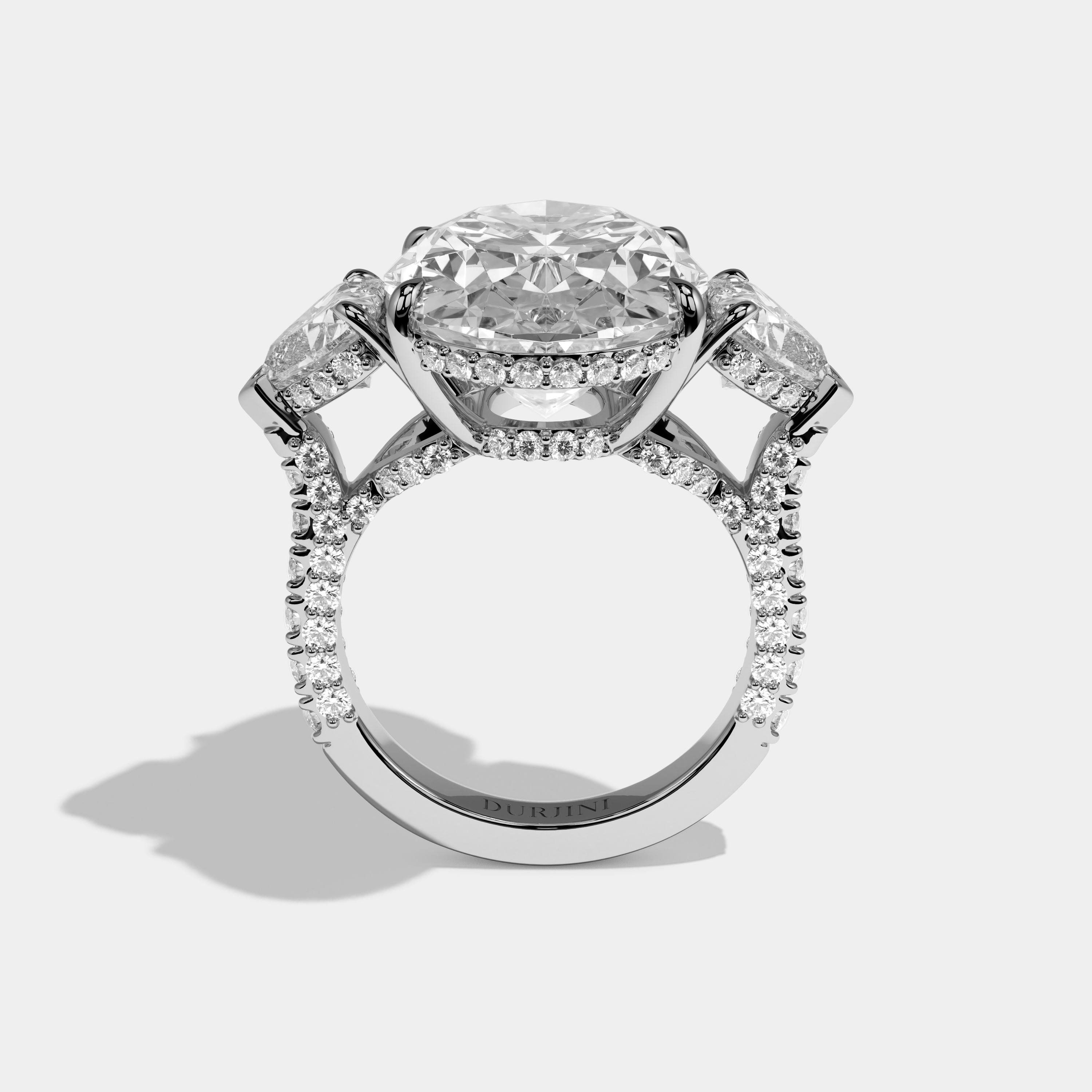 Violetta Oval Cut Diamond Halo Engagement Ring 12ct 18K White Gold