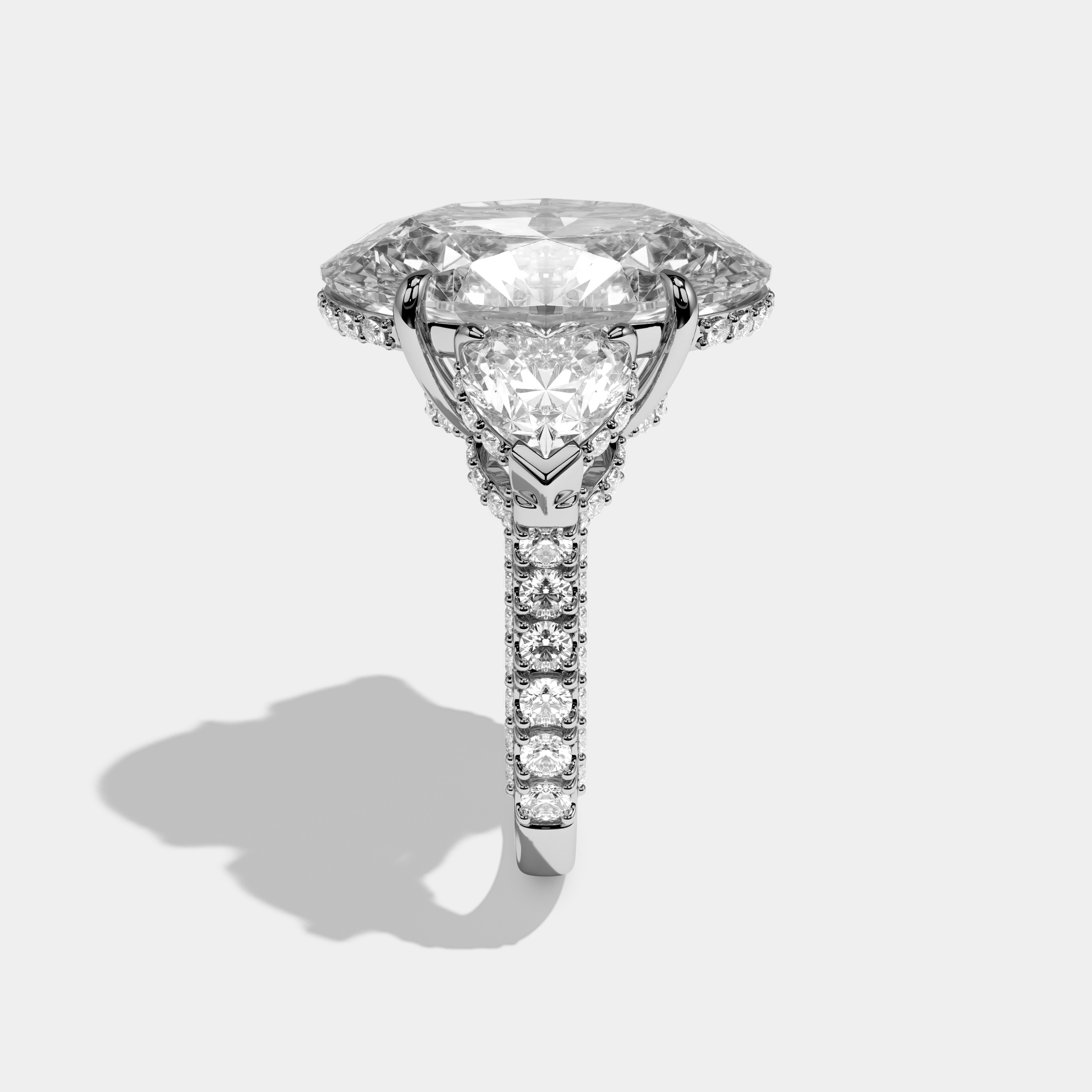 Violetta Oval Cut Diamond Halo Engagement Ring 12ct 18K White Gold