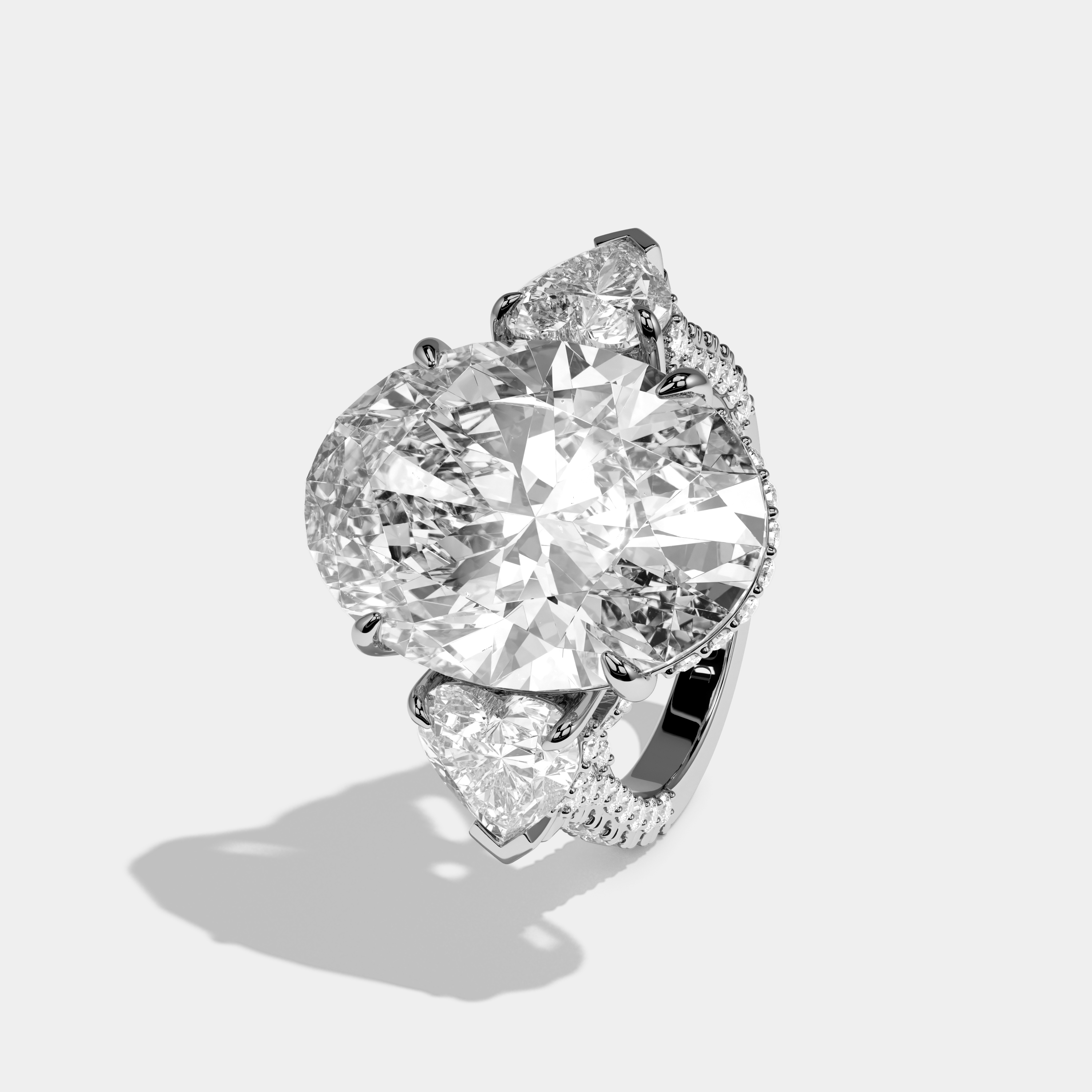 Violetta Oval Cut Diamond Halo Engagement Ring 12ct 18K White Gold