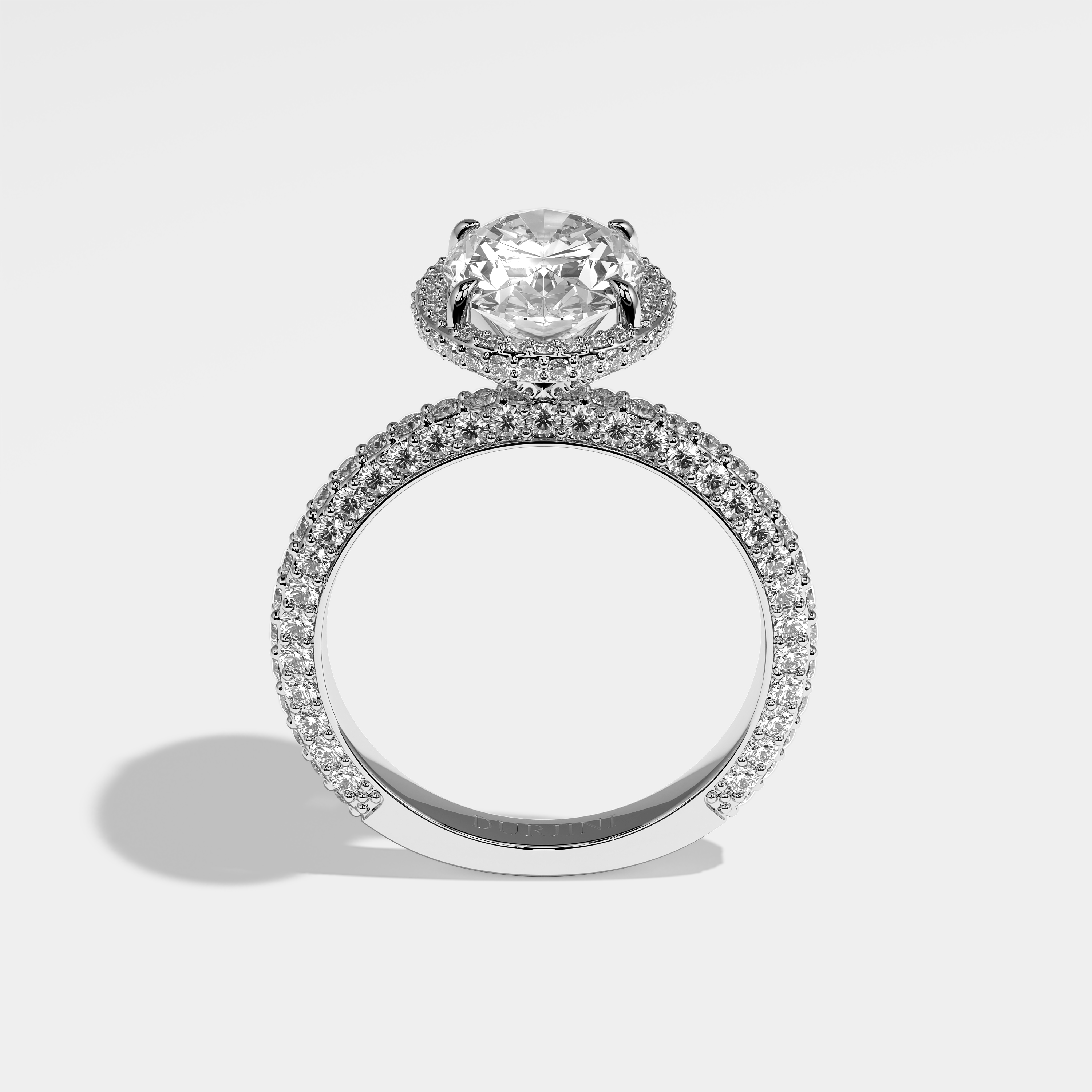 Amelia Diamond Oval Halo Engagement Ring 18K White Gold 4.00ct