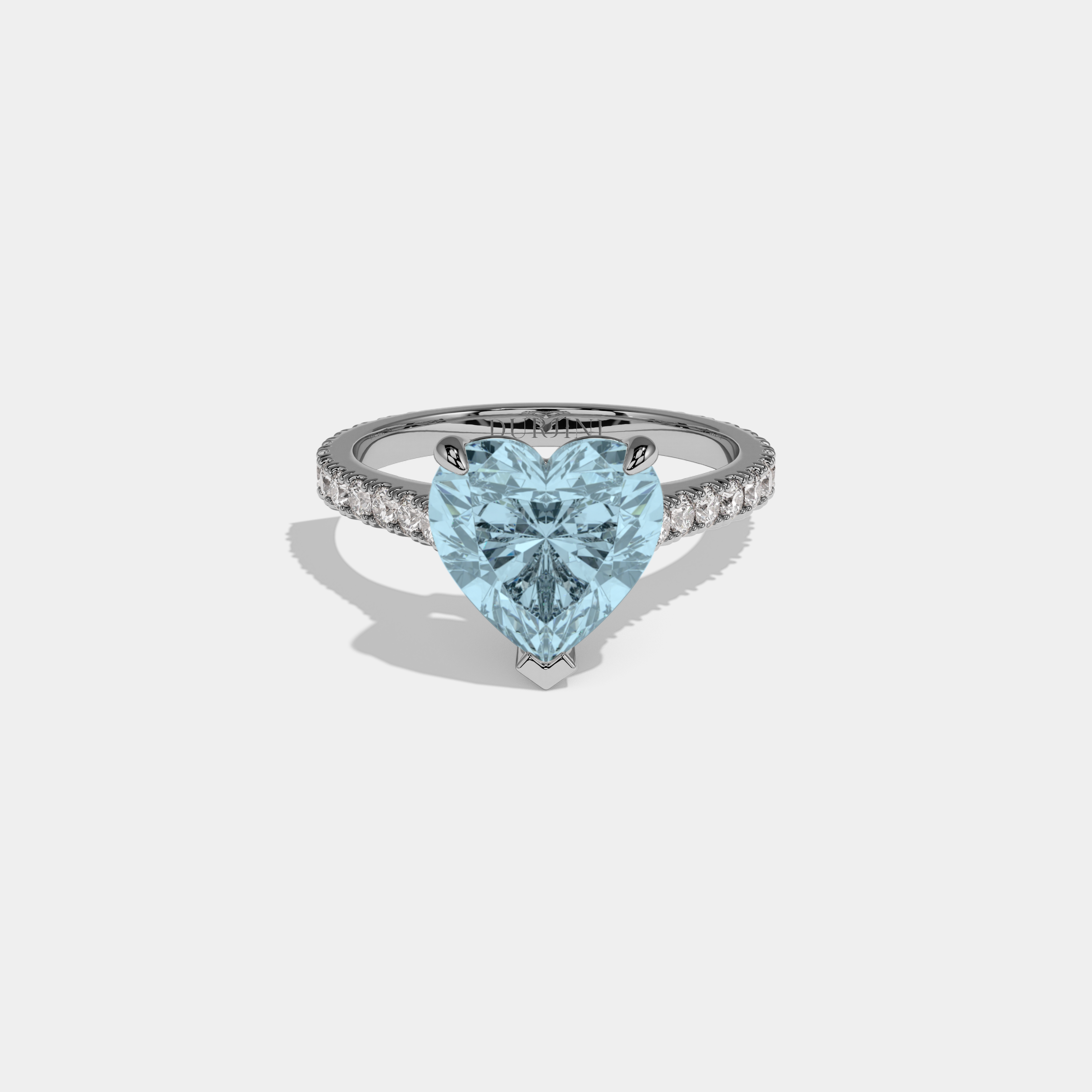 Margaret Fancy Light Blue Heart Cut Diamond Engagement Ring 7ct 18K White Gold