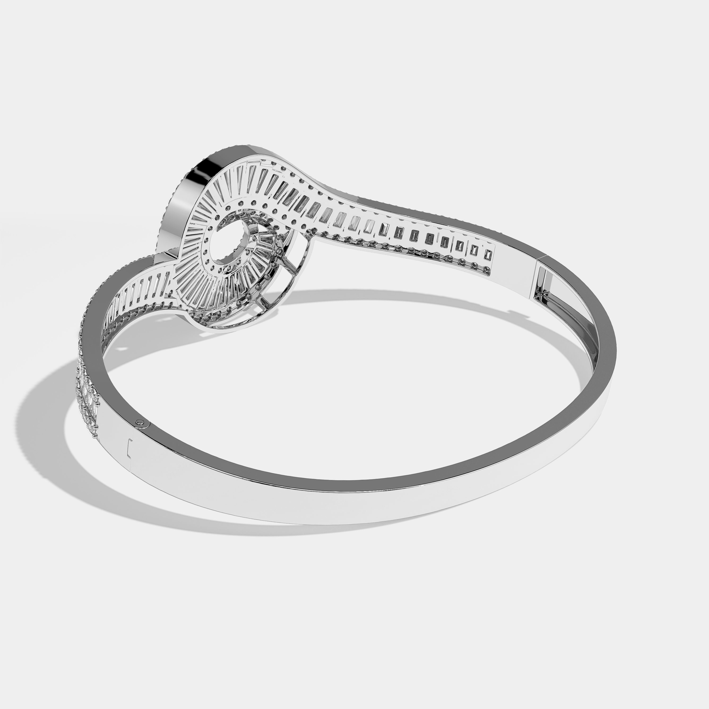 Testament Diamond Baguette Bangle/ Bracelet 18K White Gold 8.00ct