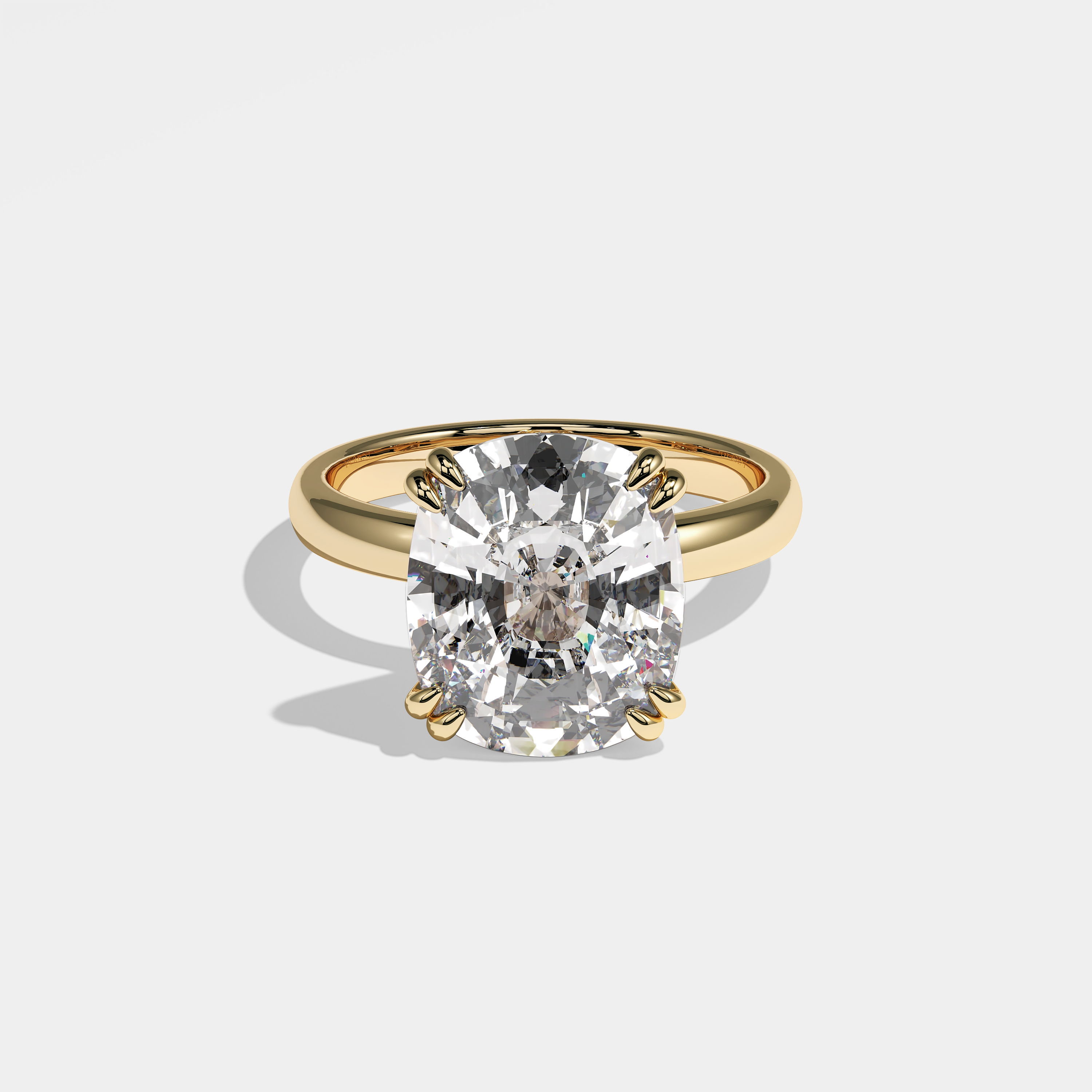 Bronte Diamond Cushion Engagement Ring 18K Yellow Gold 3.00ct