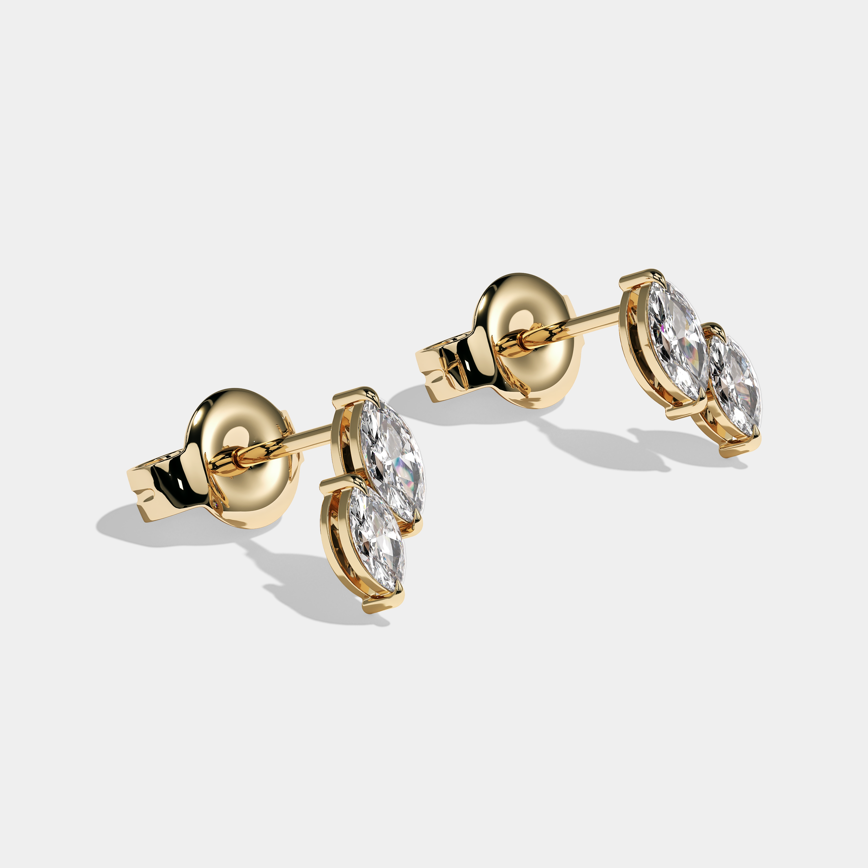 Malone Marquise Cut Diamond Earrings Yellow Gold 1.00ct