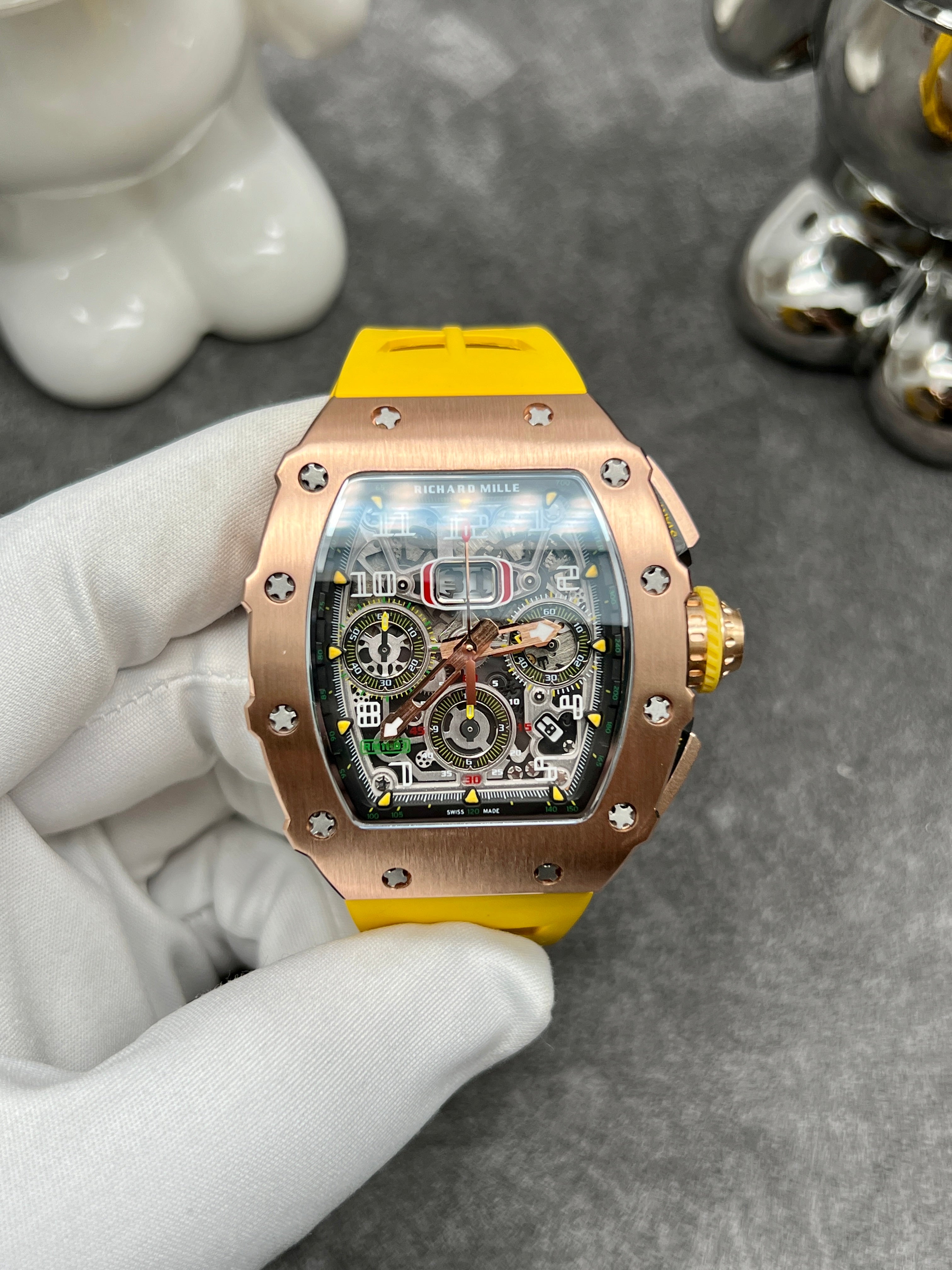 Richard Mille RM 011
Automatic Flyback Chronograph Dual Time Zone 18kt Rose Gold RM011-FM