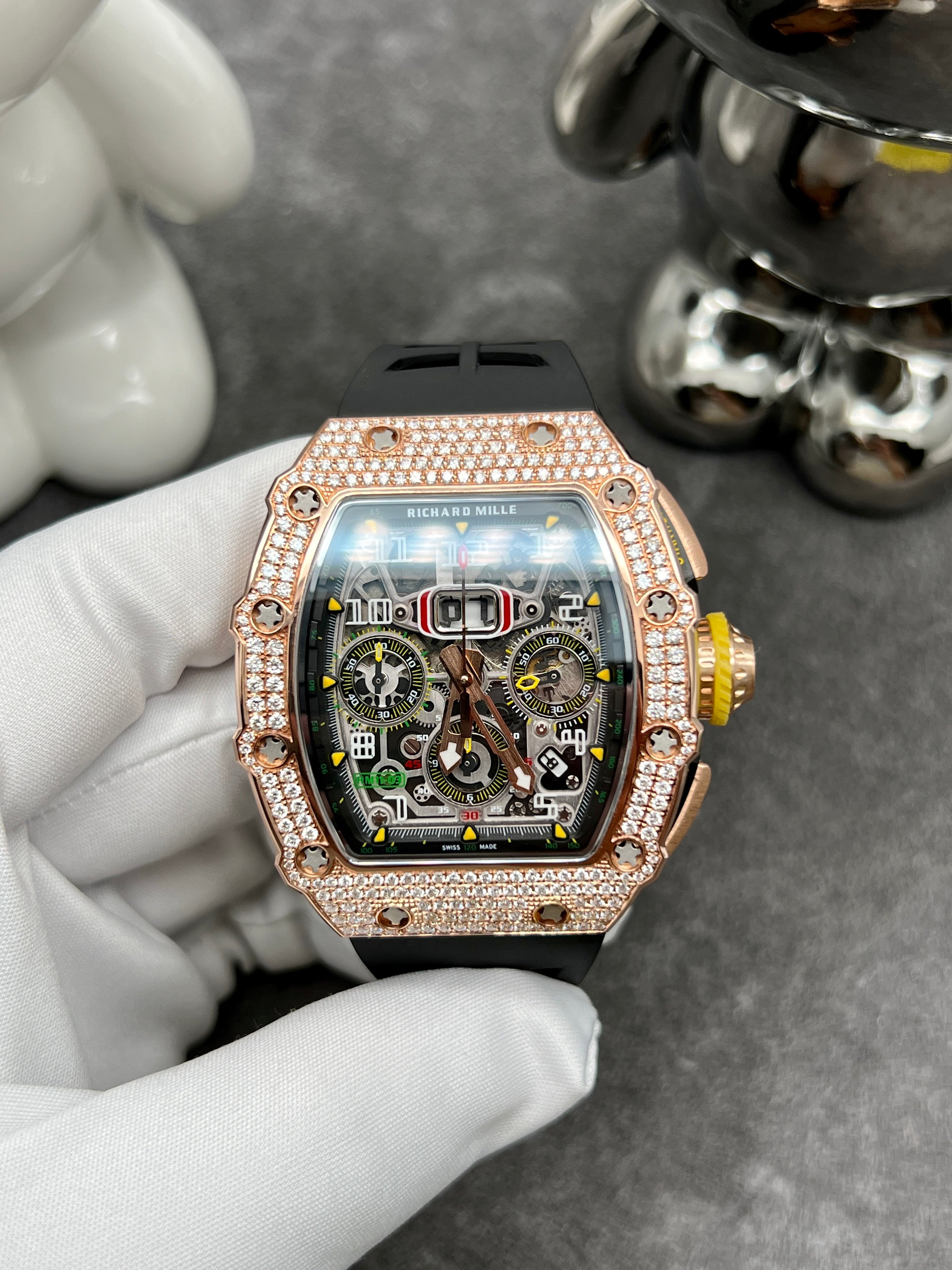 Richard Mille RM 011
Automatic Flyback Chronograph Dual Time Zone 18kt Rose Gold RM011-FM