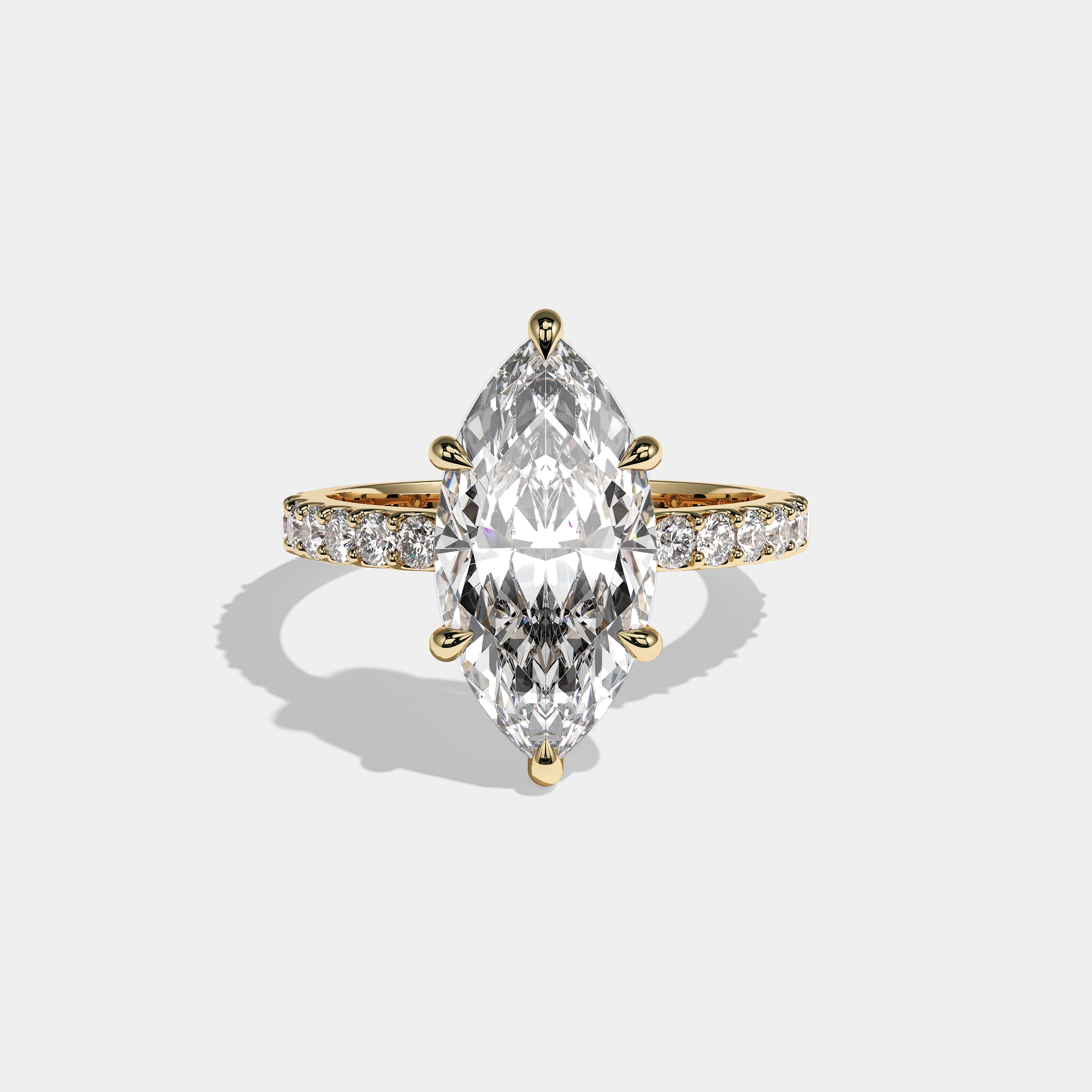 Mila Diamond Marquise Engagement Ring 18K Yellow Gold 4.00ct