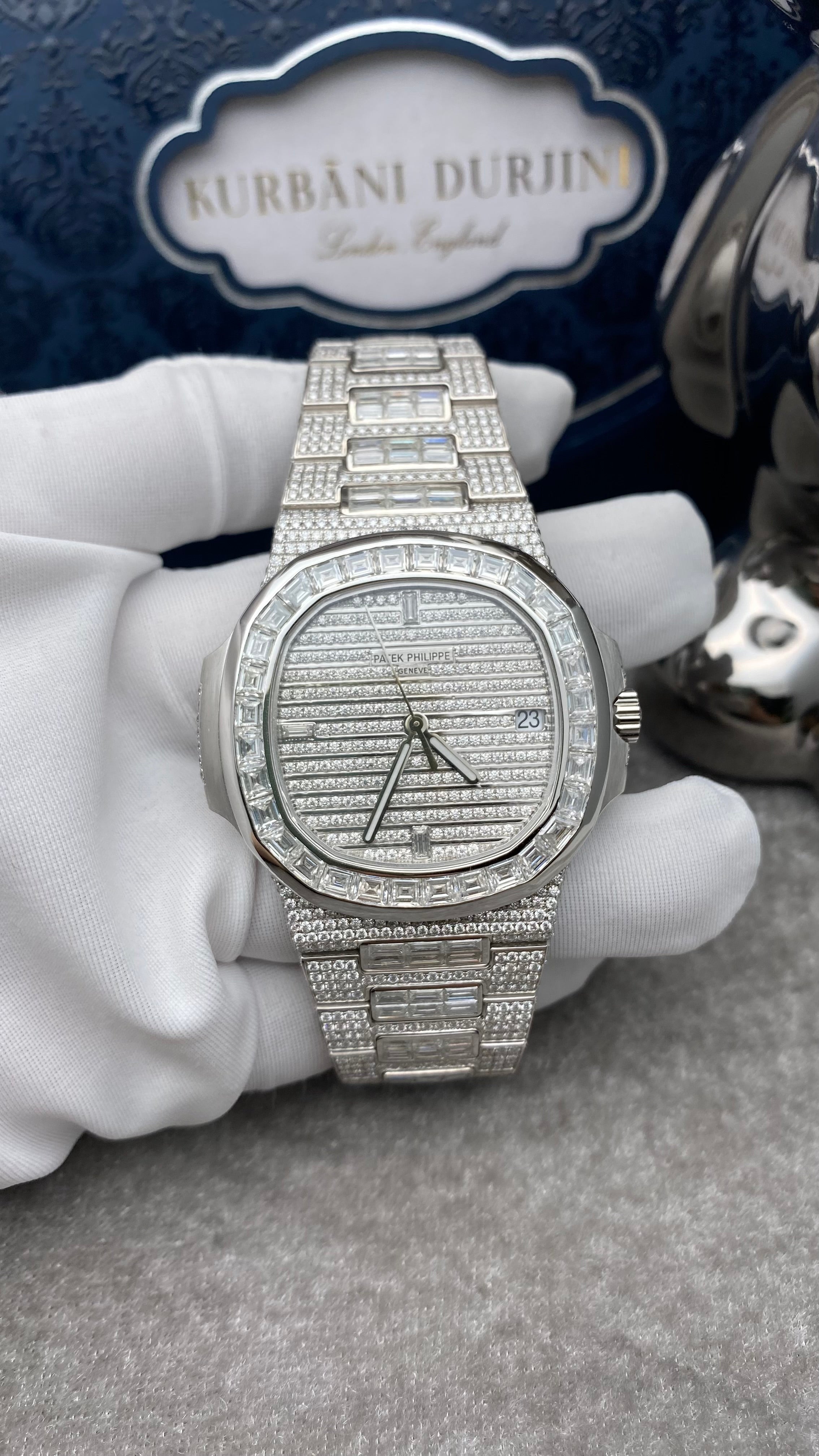 Patek Philippe Nautilus White Gold Fully Loaded Diamond Set 5719/10R-010 Watch