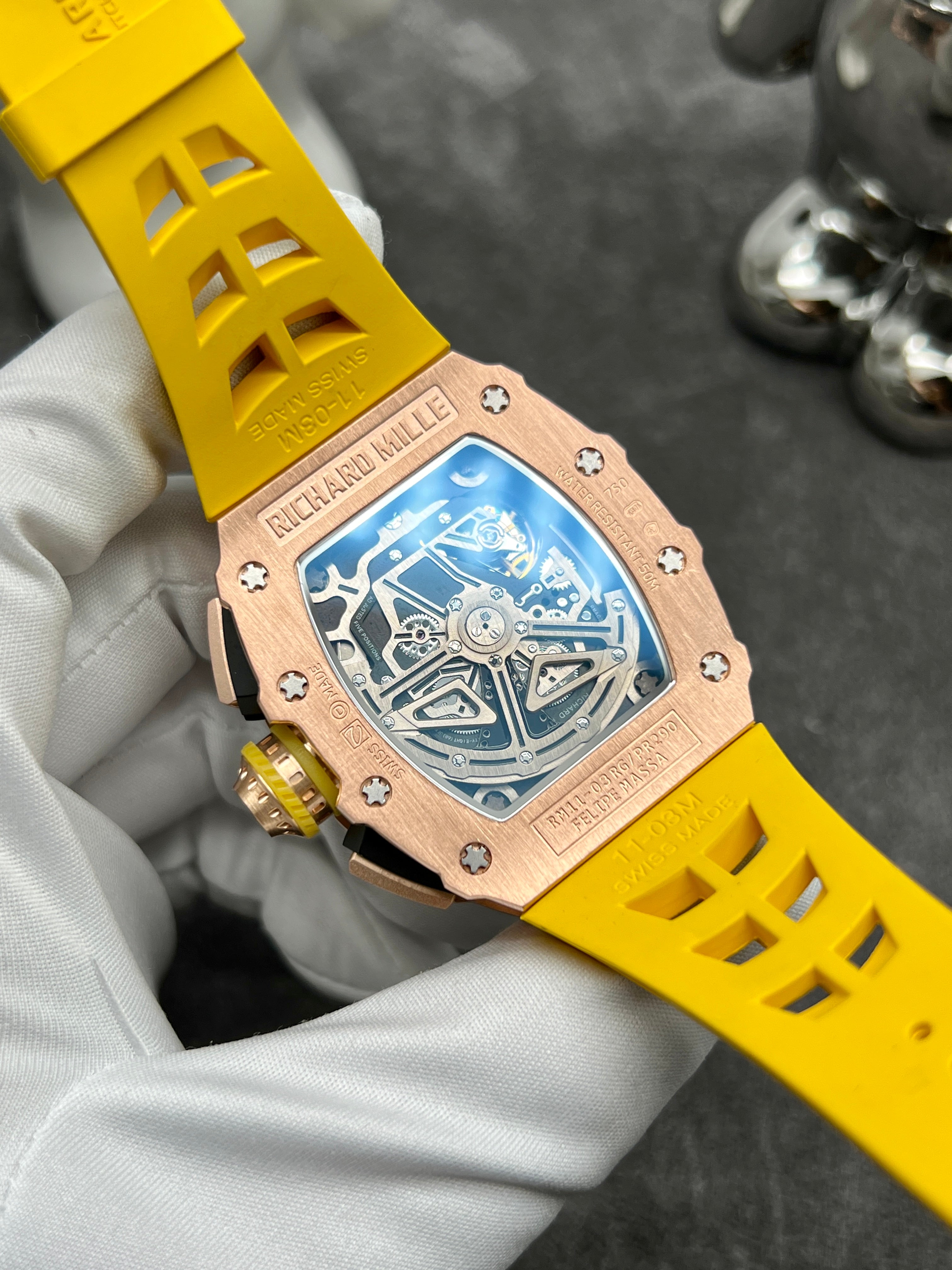 Richard Mille RM 011
Automatic Flyback Chronograph Dual Time Zone 18kt Rose Gold RM011-FM