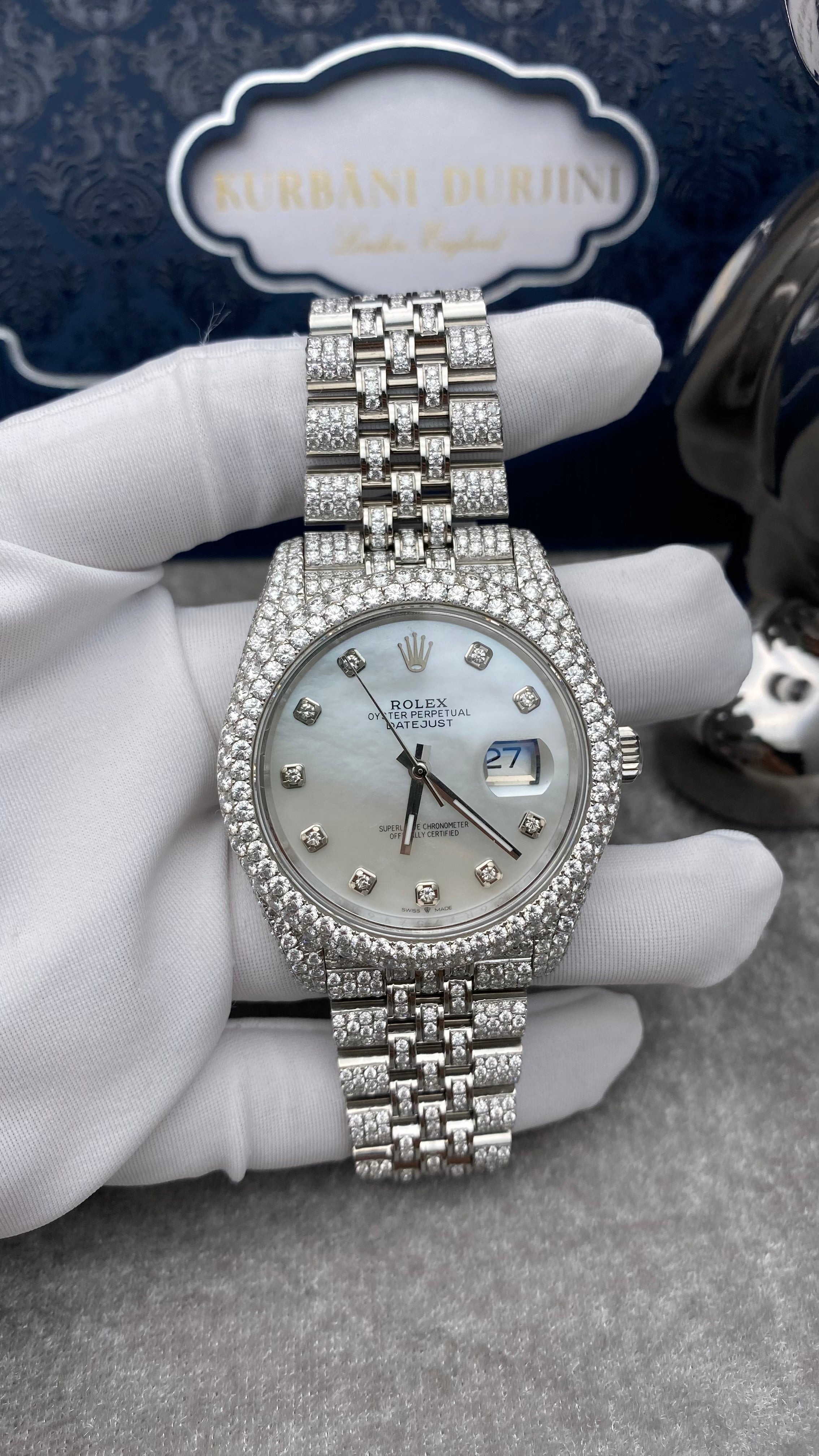 Women’s Customised Diamond Rolex Datejust Mother Of Pearl 36MM 126234