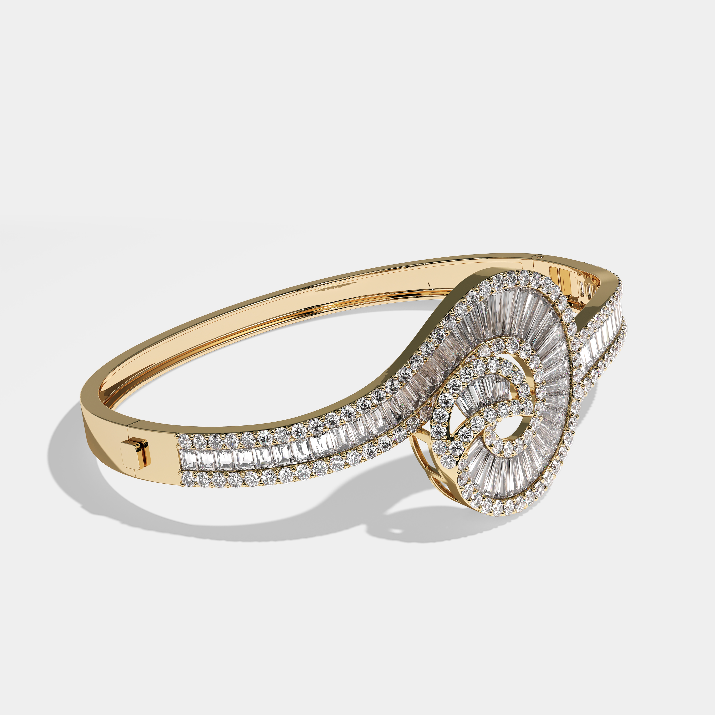 Testament Diamond Baguette Bangle/ Bracelet 18K Yellow Gold 8.00ct