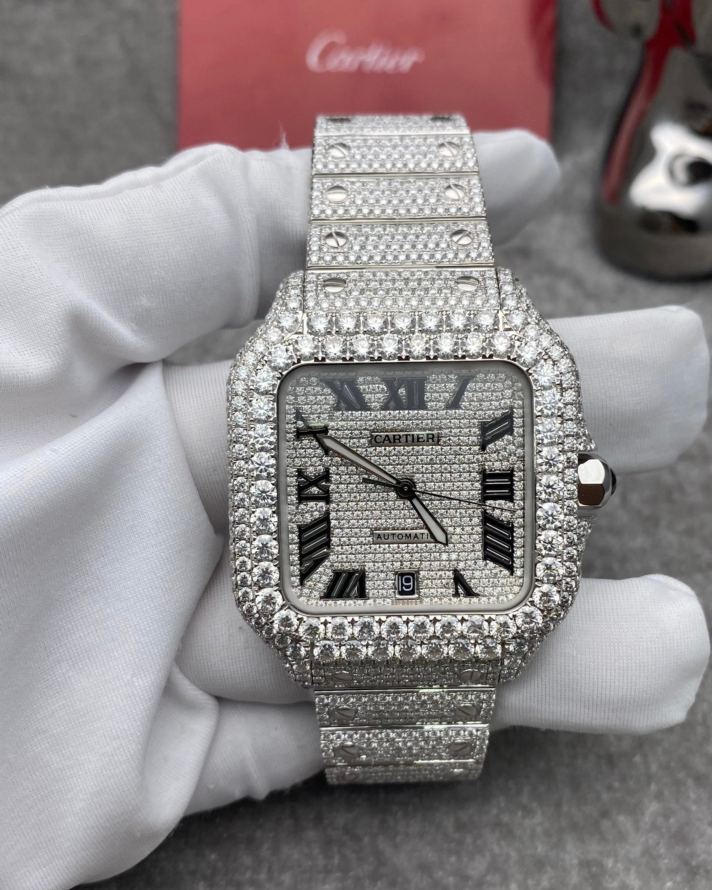 Cartier Santos Large Stainless Steel Bustdown 40mm