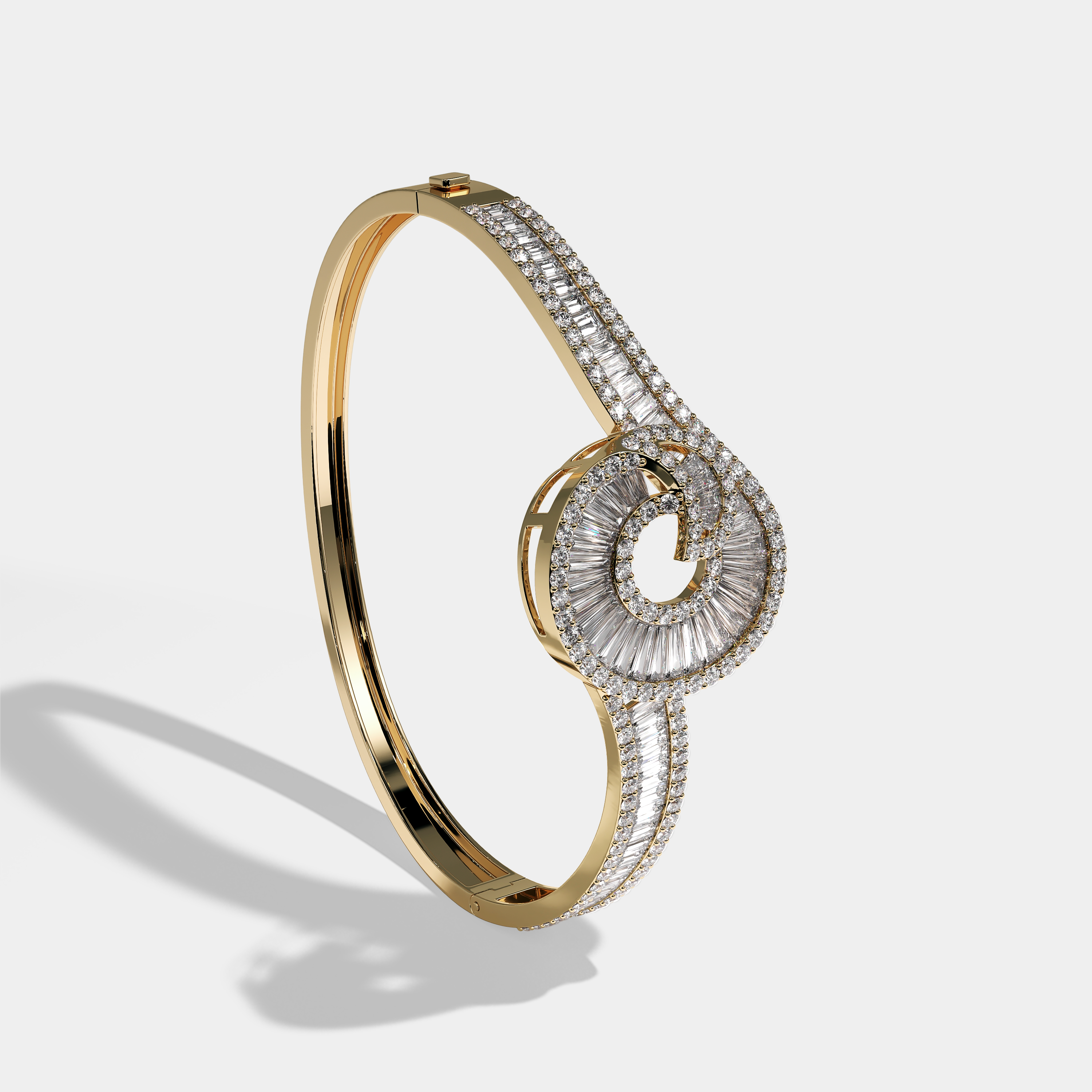 Testament Diamond Baguette Bangle/ Bracelet 18K Yellow Gold 8.00ct