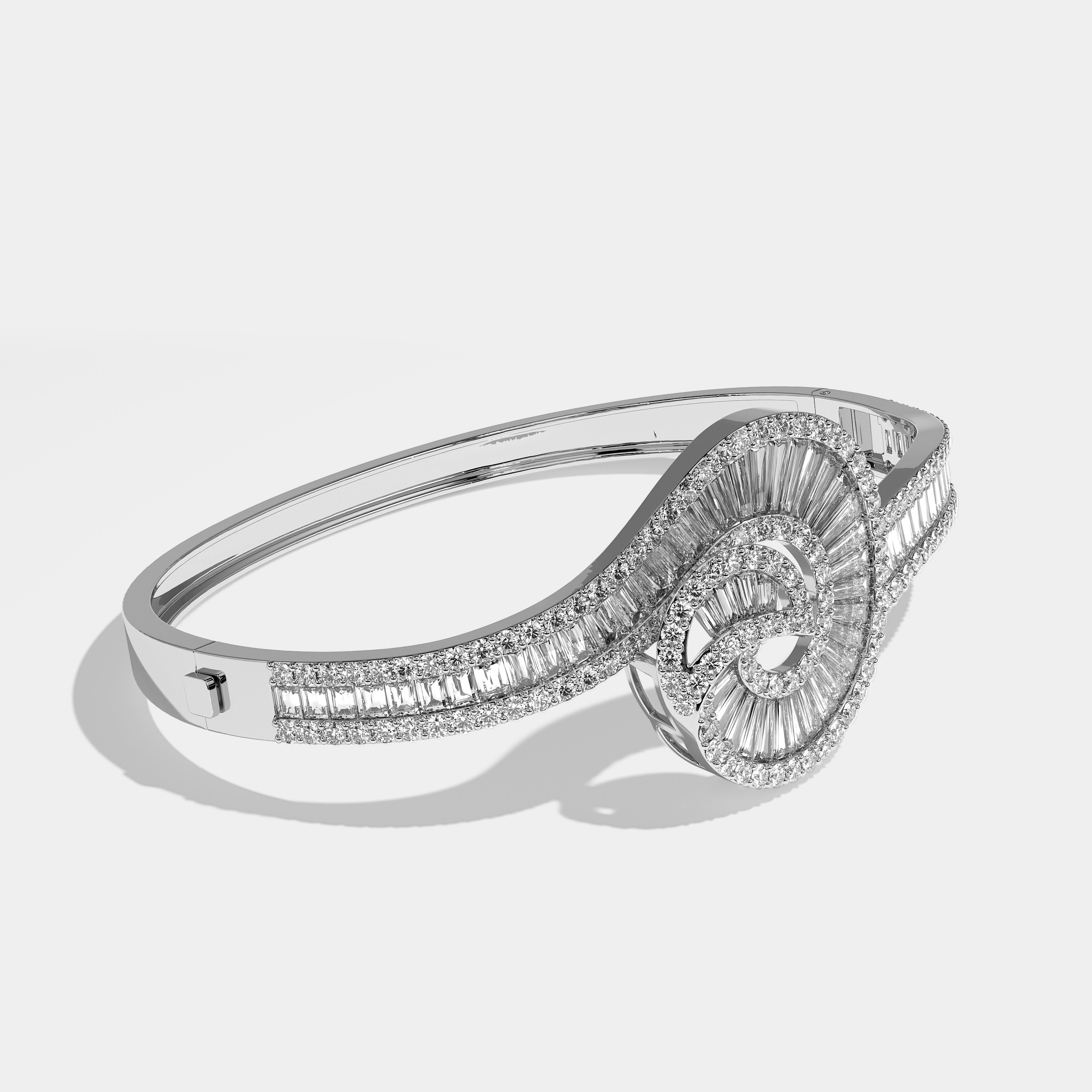 Testament Diamond Baguette Bangle/ Bracelet 18K White Gold 8.00ct