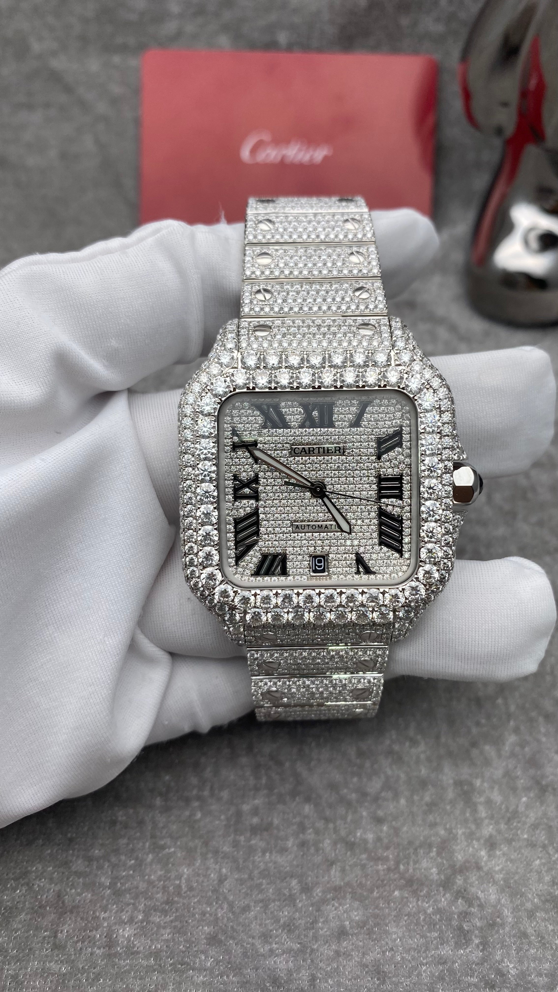 Cartier Santos Large Stainless Steel Bustdown 40mm