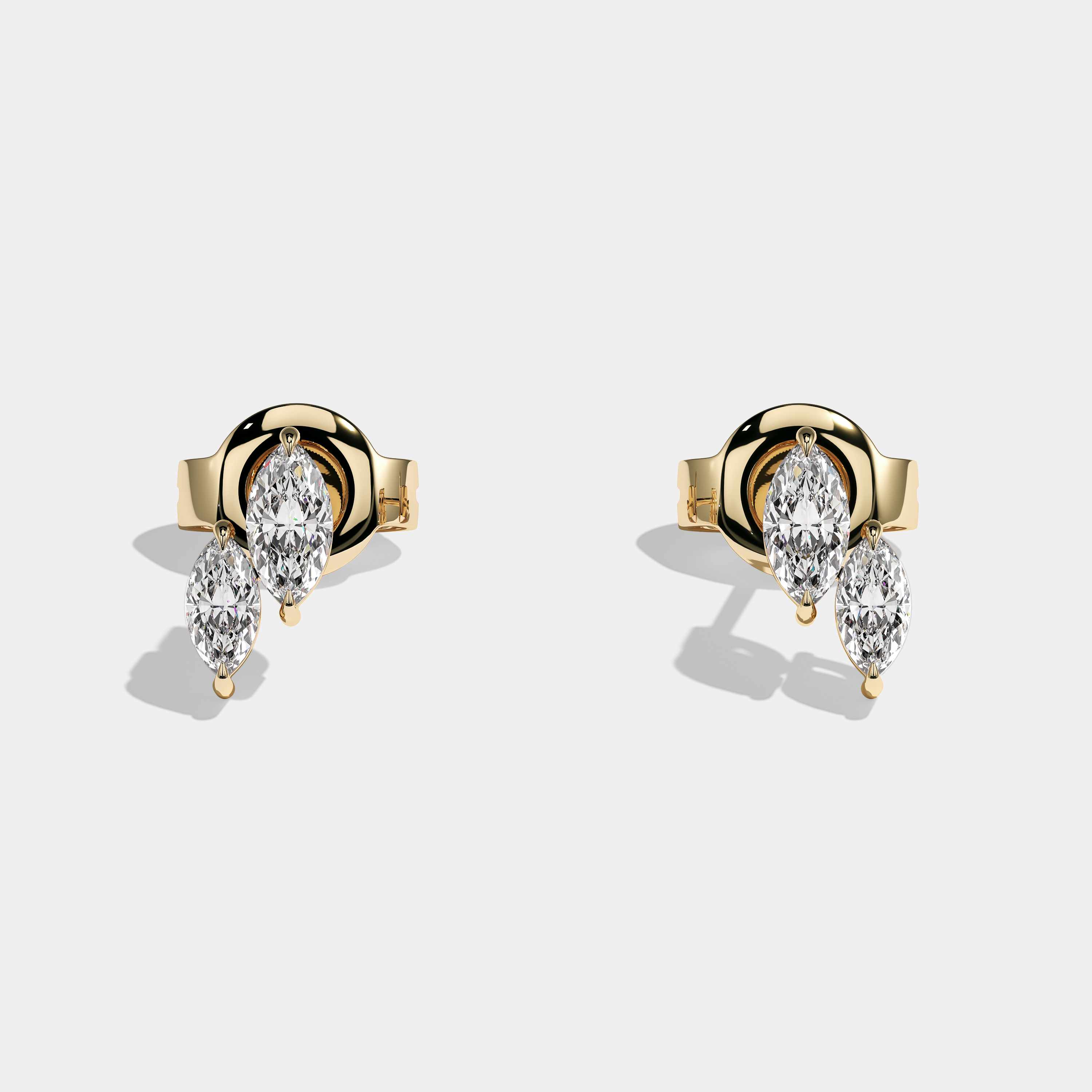 Malone Marquise Cut Diamond Earrings Yellow Gold 1.00ct