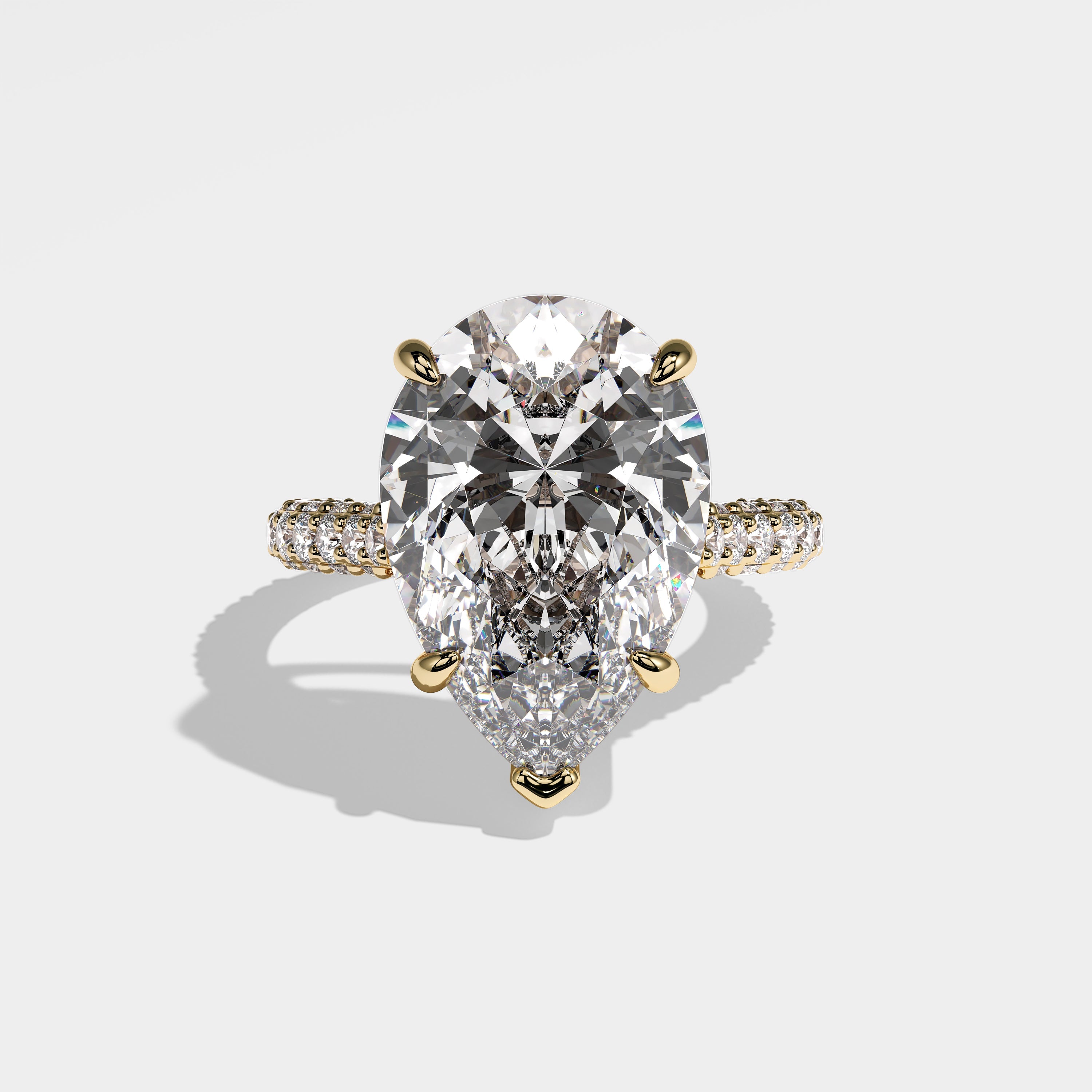 Zoey Diamond Pear Engagement Ring 18K Yellow Gold 6.00ct