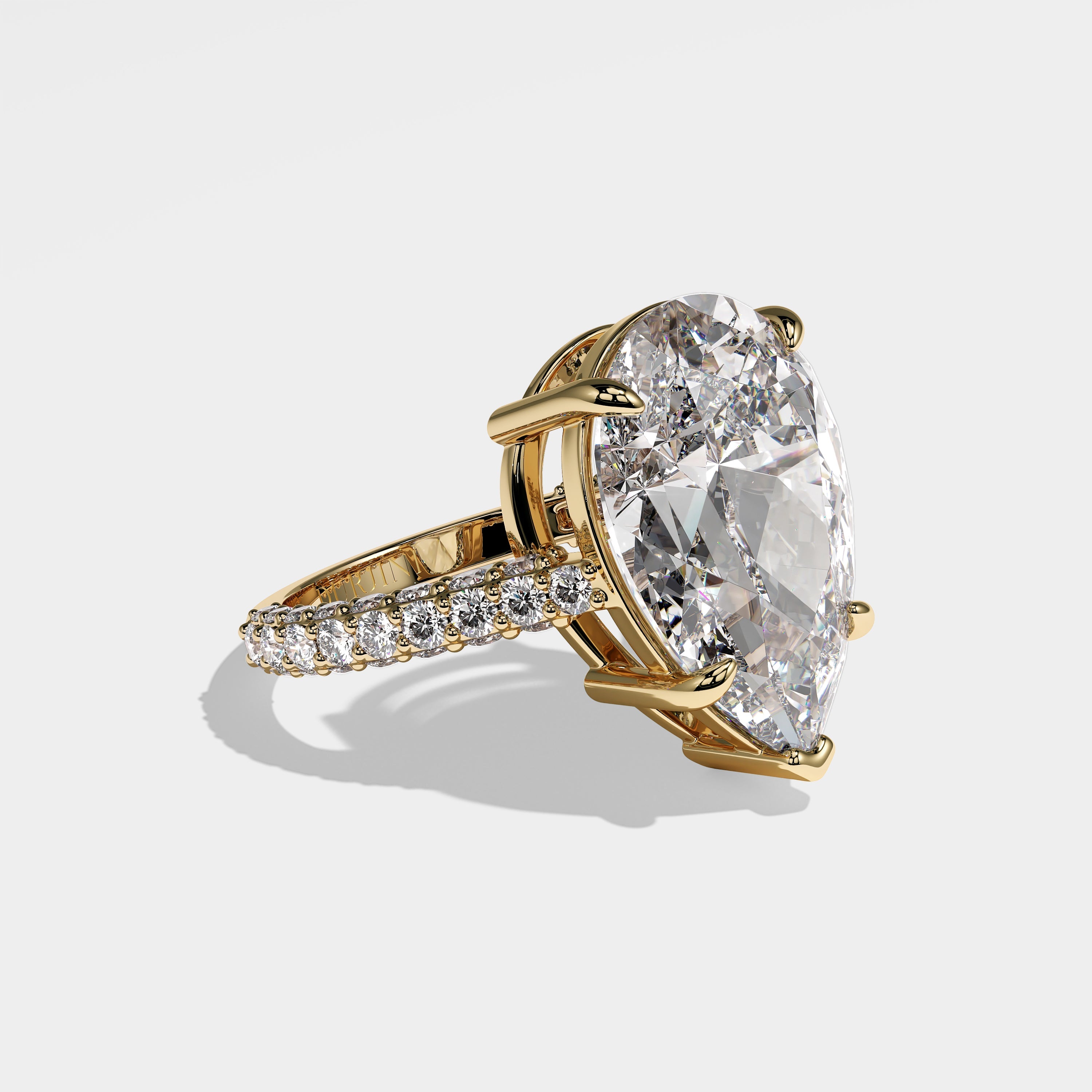 Zoey Diamond Pear Engagement Ring 18K Yellow Gold 6.00ct