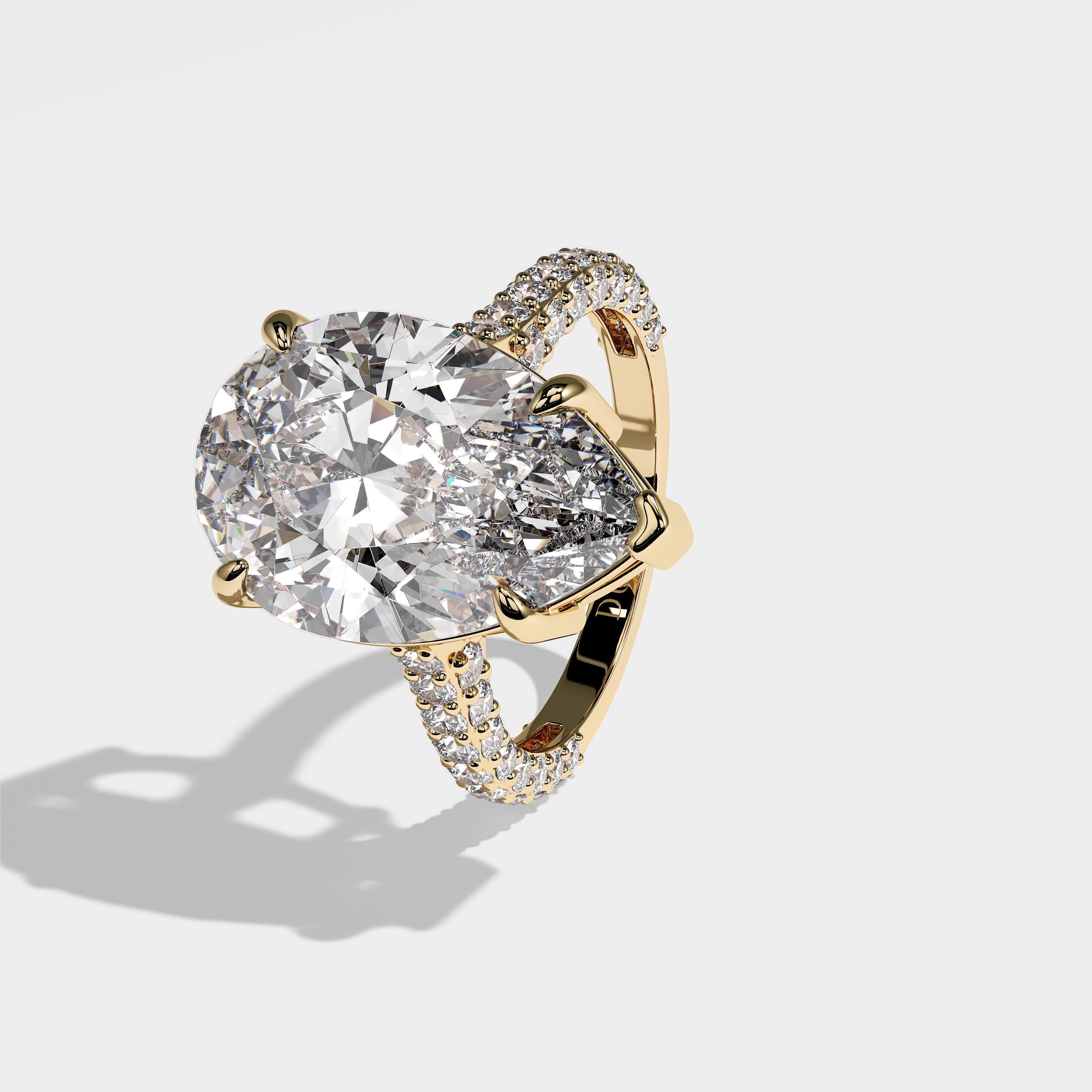 Zoey Diamond Pear Engagement Ring 18K Yellow Gold 6.00ct