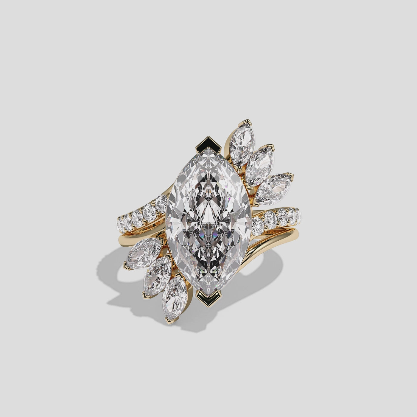 360 Degree View – Kurbãni Durjini Bellorin Royale Diamond Marquise Engagement Ring