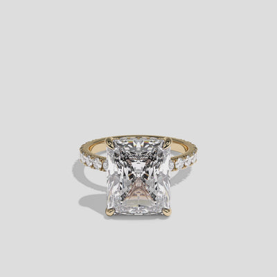 360 Degree View – Kurbãni Durjini Isolene Royale Diamond Radiant Halo Engagement Ring