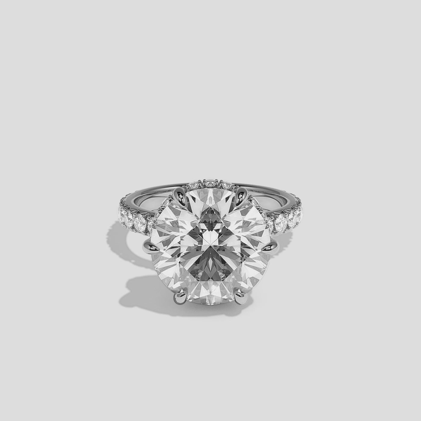 360 Degree View – Kurbãni Durjini Corvane Éclat Diamond Round Brilliant Halo Engagement Ring
