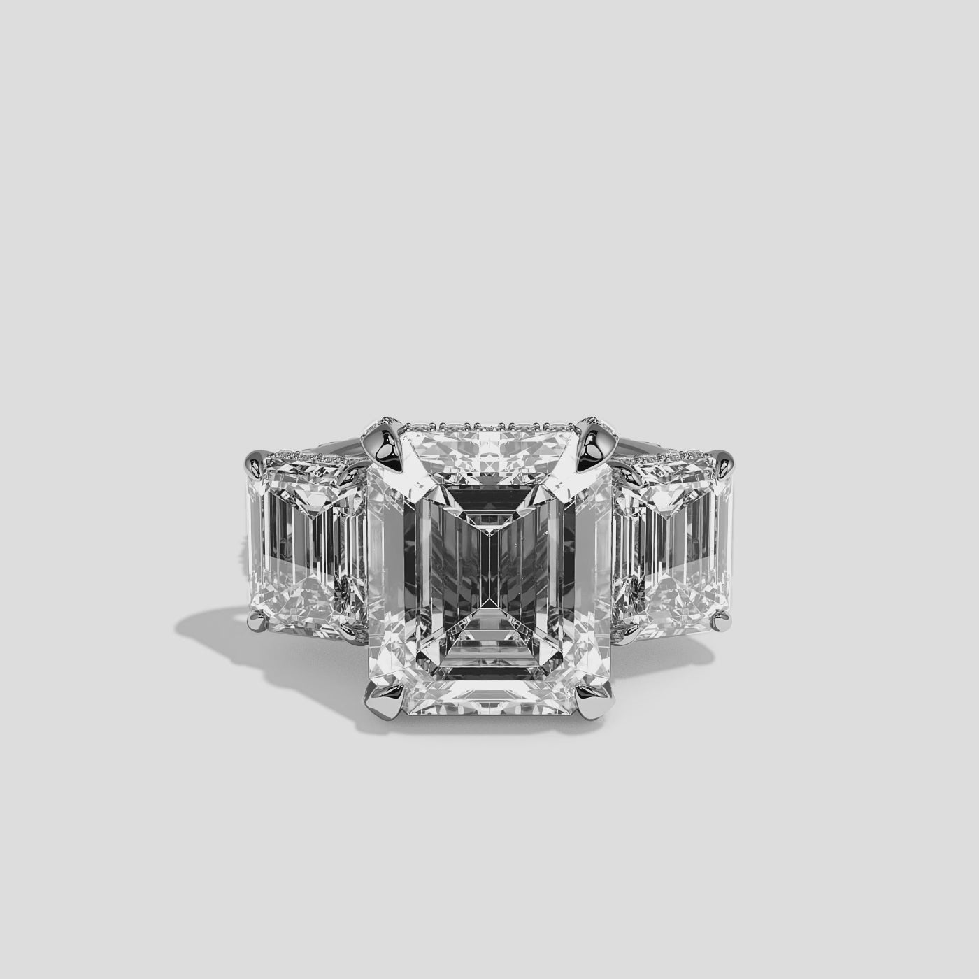 360 Degree View – Kurbãni Durjini Marcellin Éclat Diamond Emerald Halo Engagement Ring