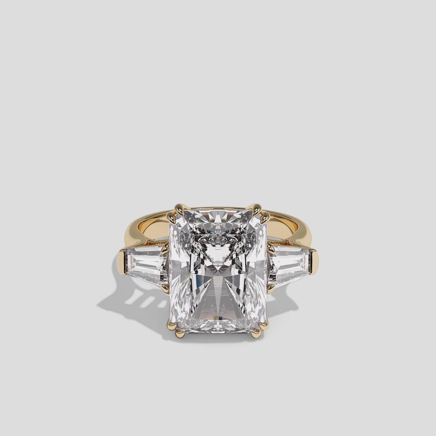 360 Degree View – Kurbãni Durjini Solenne Royale Diamond Radiant Halo Engagement Ring