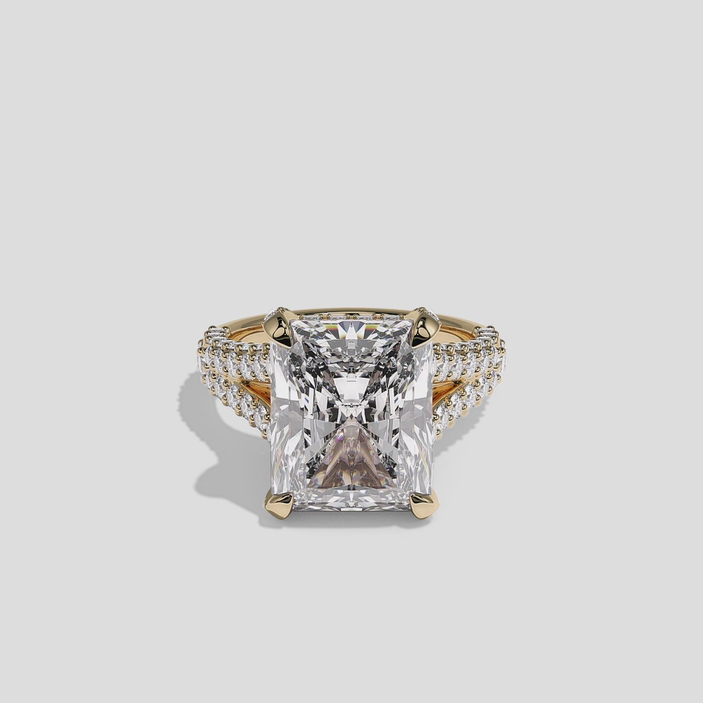 360 Degree View – Kurbãni Durjini Elowen Royale Diamond Radiant Halo Engagement Ring