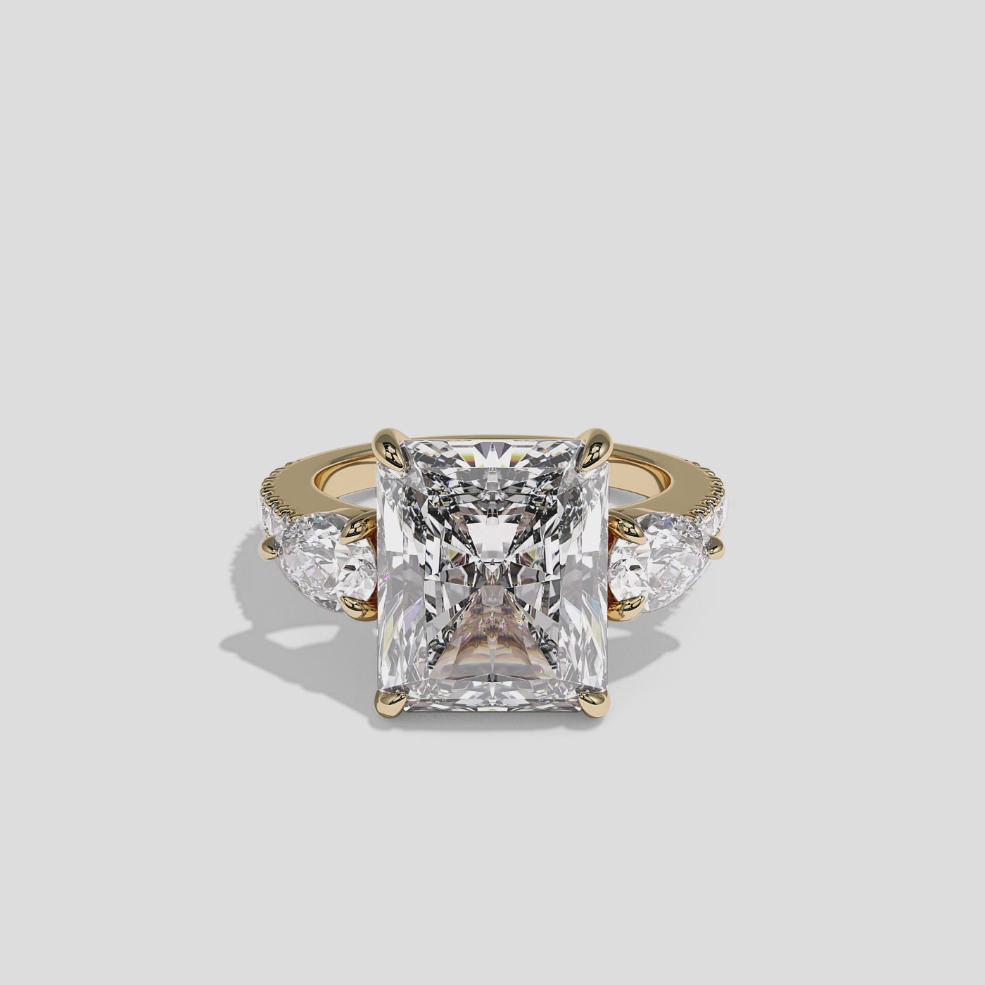 360 Degree View – Kurbãni Durjini Aurelle Royale Diamond Radiant Halo Engagement Ring