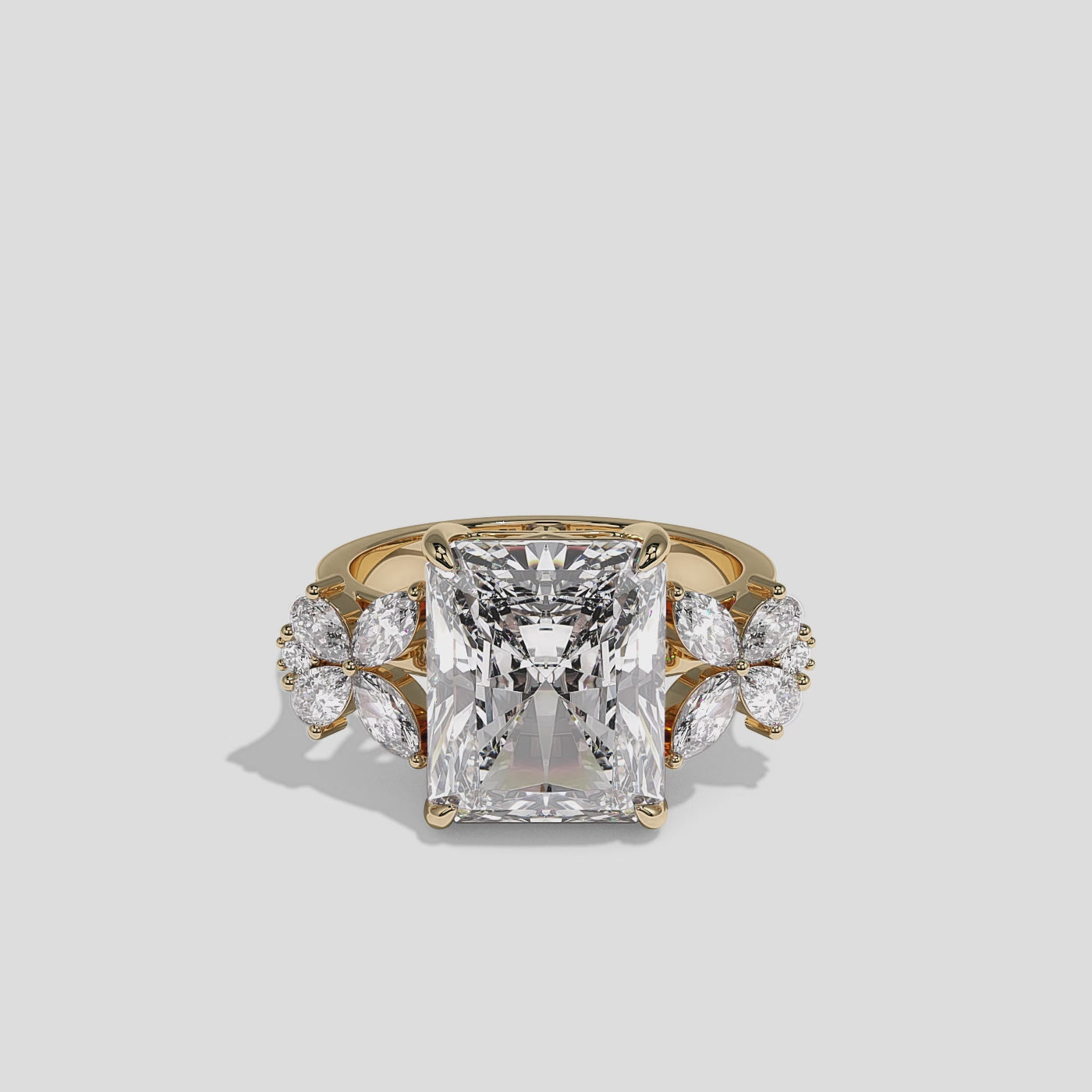 360 Degree View – Kurbãni Durjini Cendrine Royale Diamond Radiant Engagement Ring